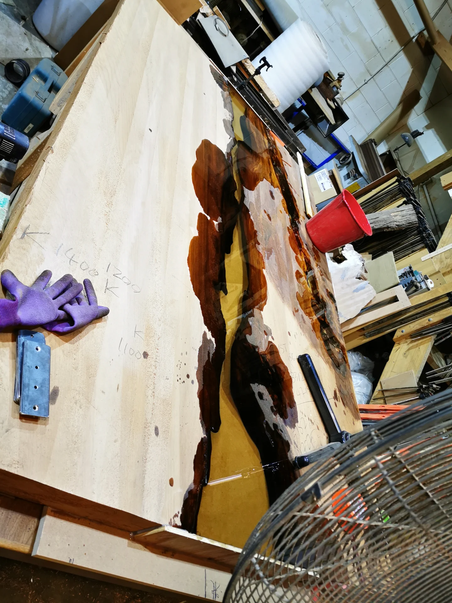 Michelle Swamp Kauri River table — Progress photo