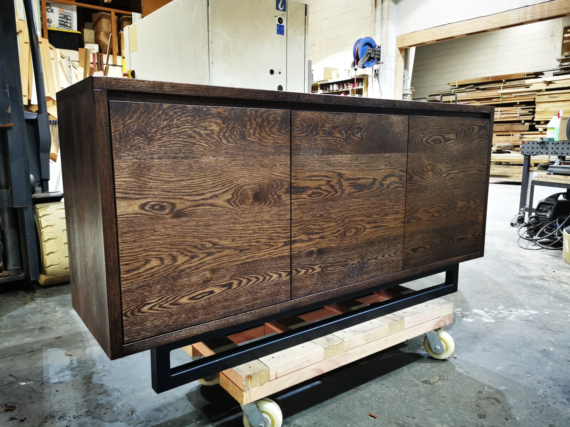 Ash Sideboard in walnut stain — Progress photo