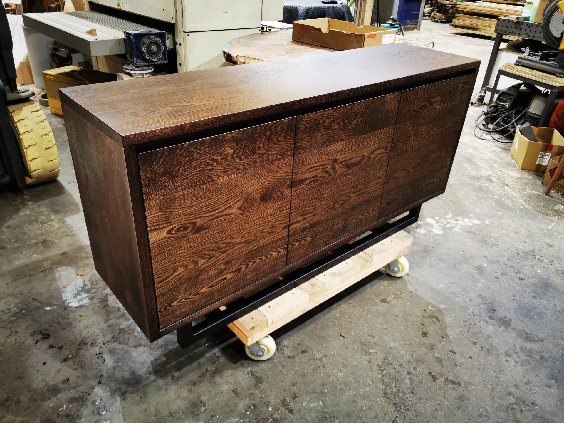 Ash Sideboard in walnut stain — Progress photo