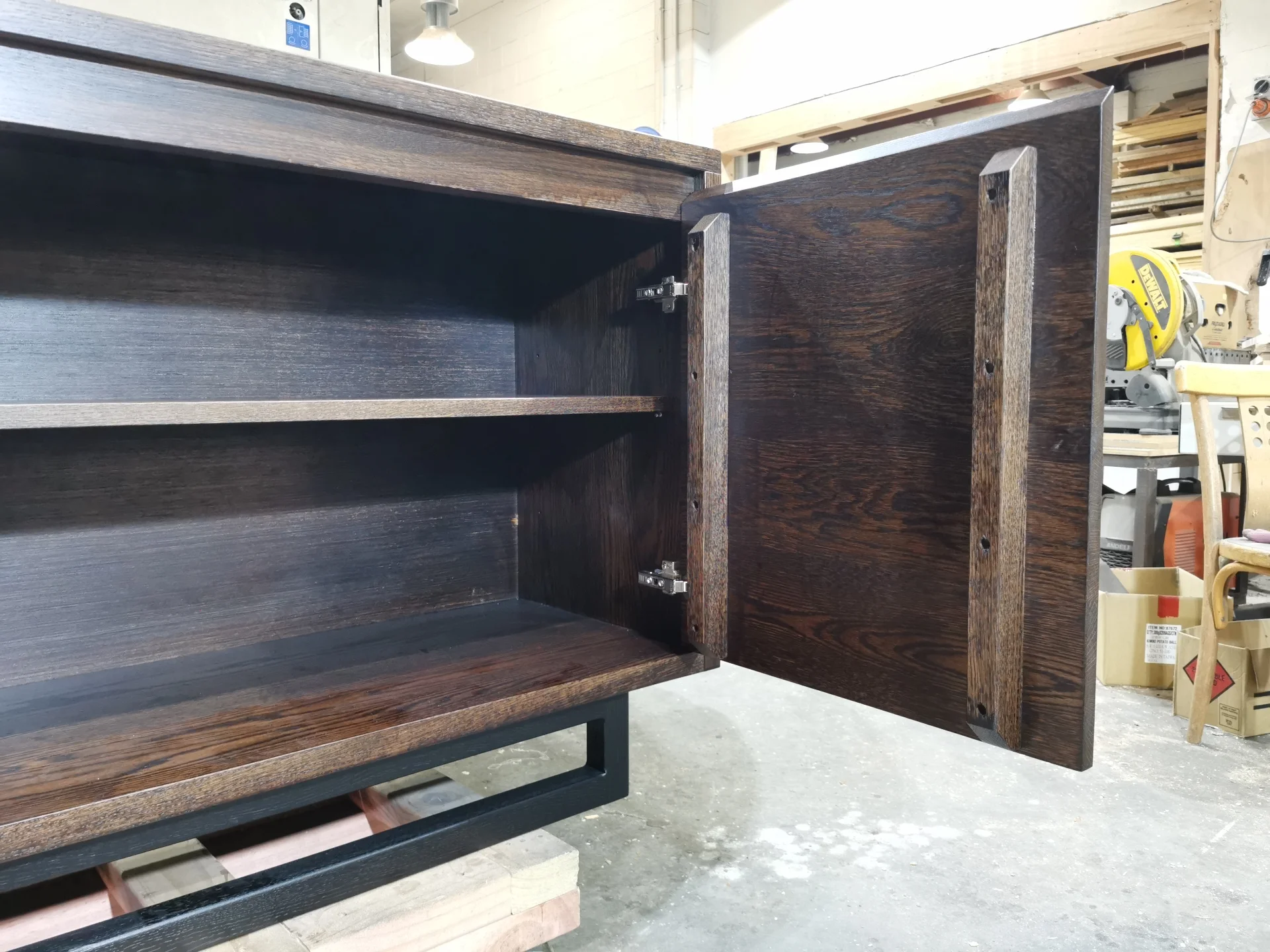 Ash Sideboard in walnut stain — Progress photo