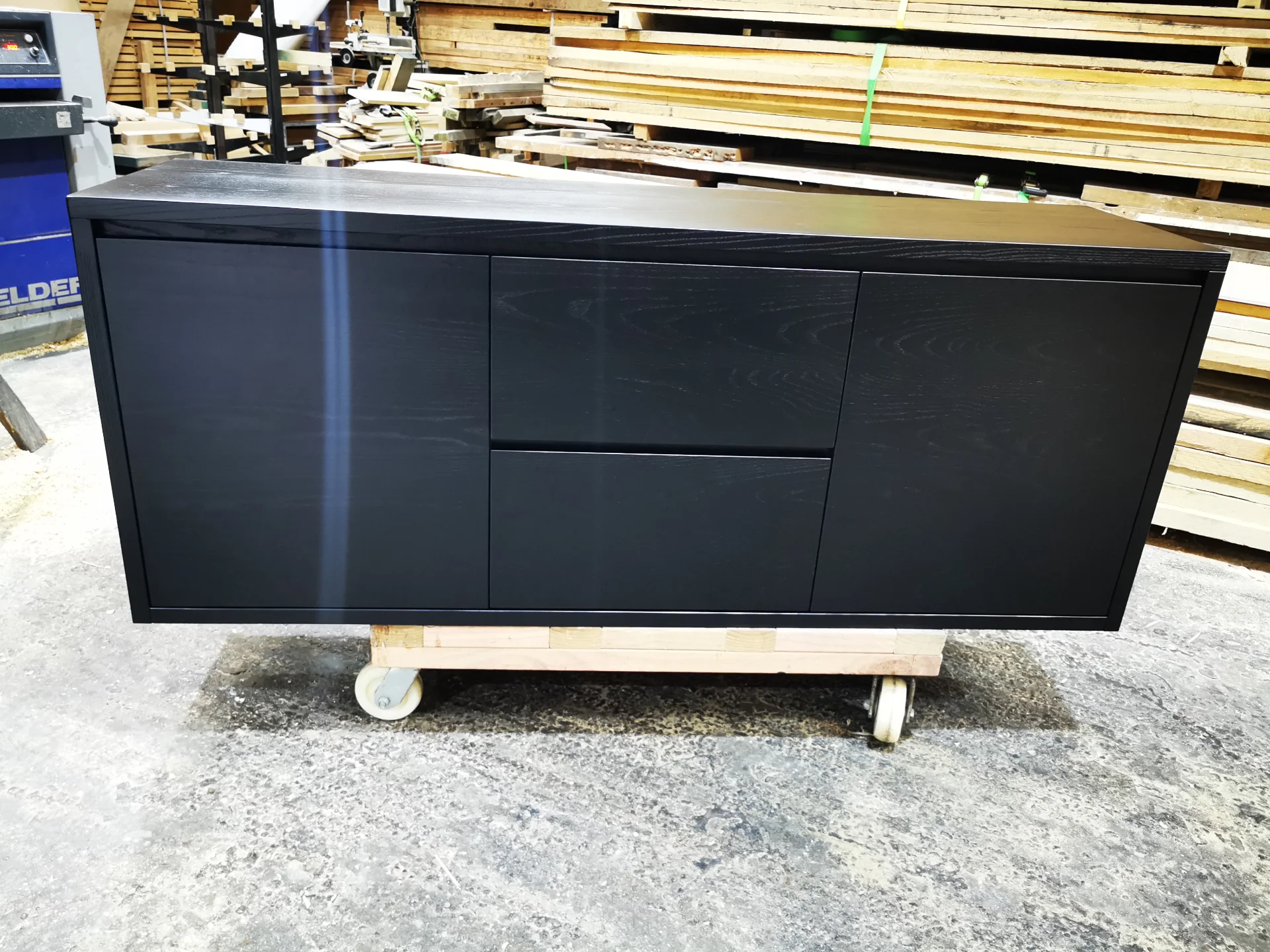Ash Sideboard in Black PU — Progress photo