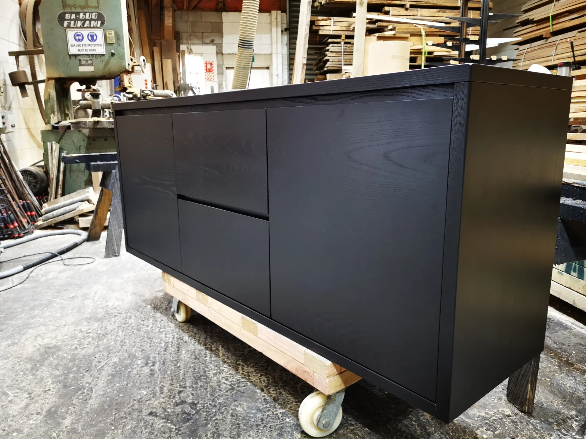 Ash Sideboard in Black PU — Progress photo