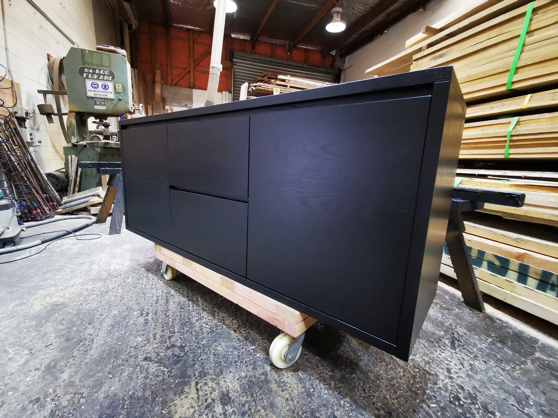 Ash Sideboard in Black PU — Progress photo