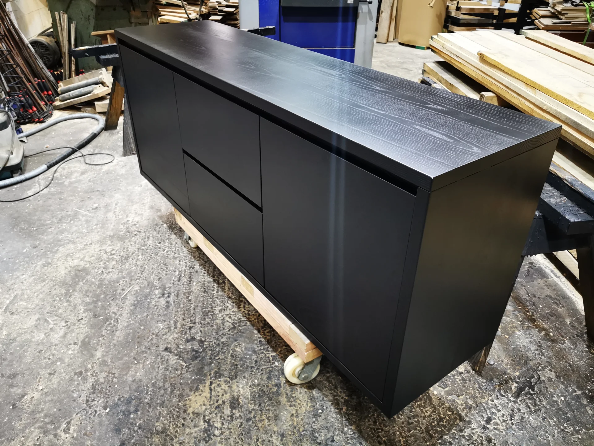 Ash Sideboard in Black PU — Progress photo