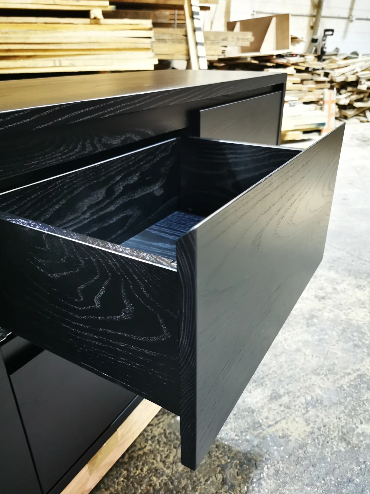 Ash Sideboard in Black PU — Progress photo