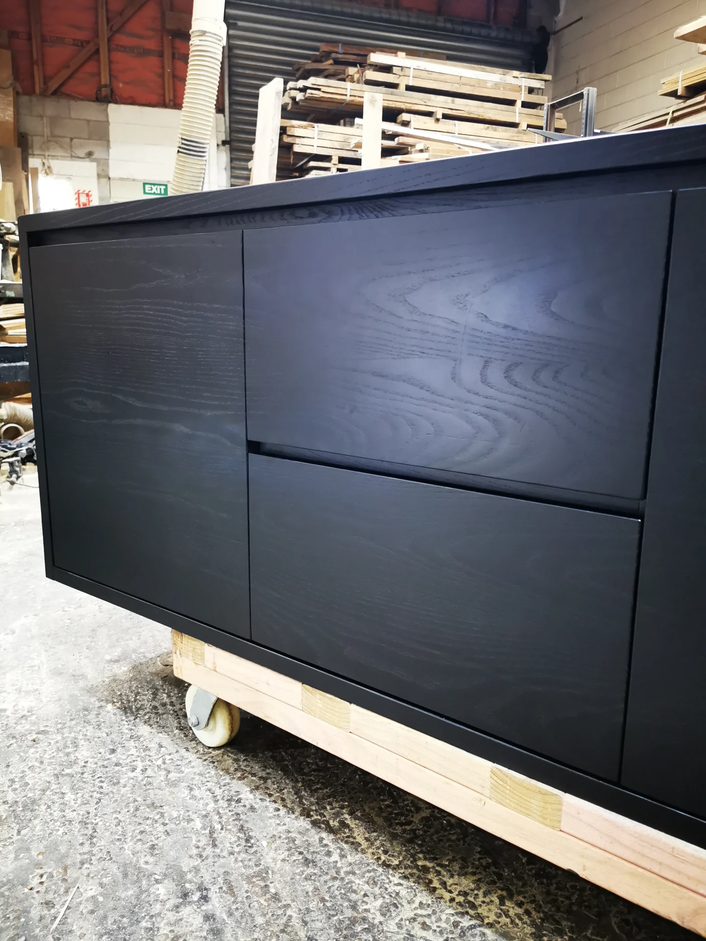 Ash Sideboard in Black PU — Progress photo