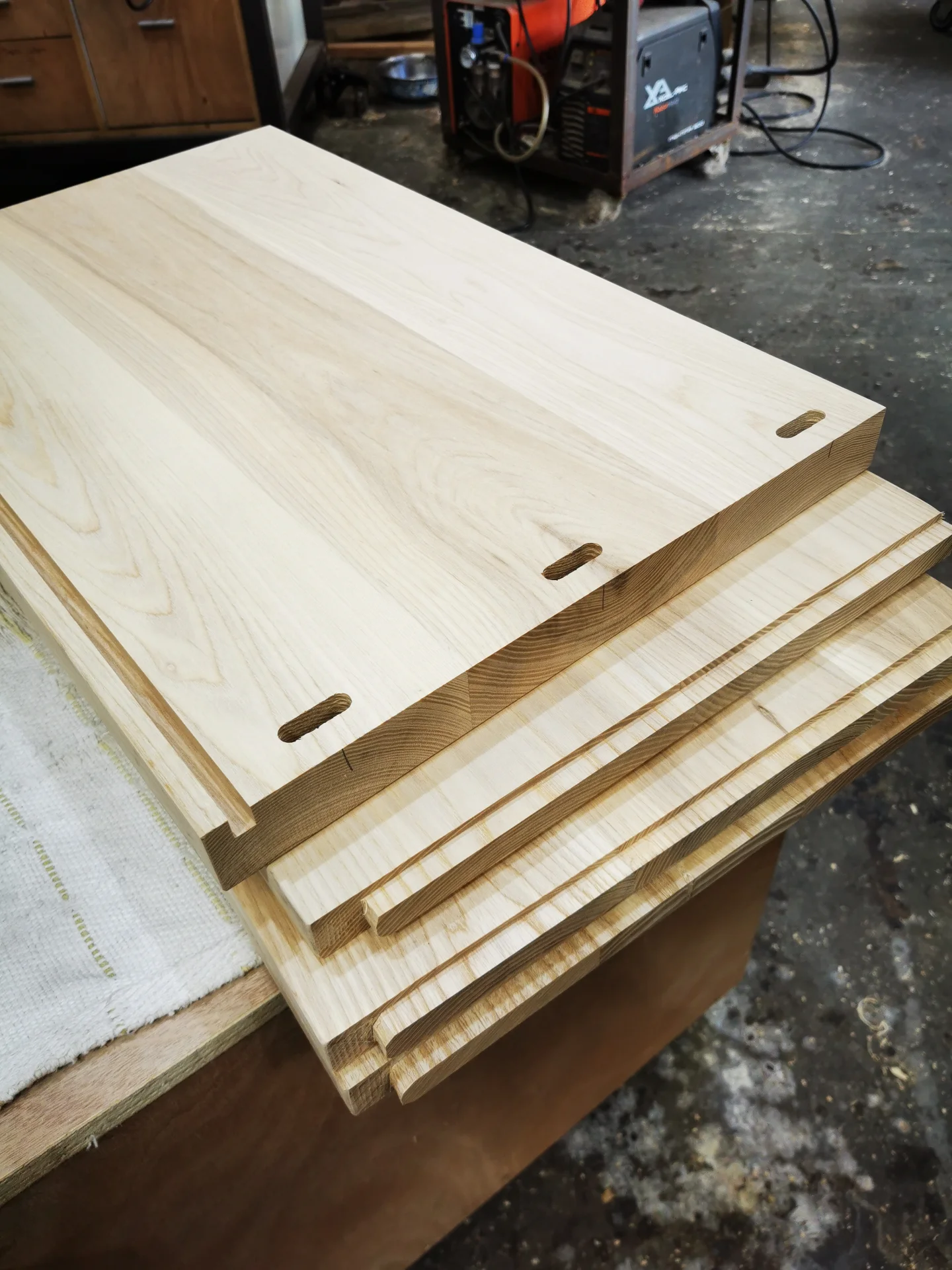 Ash Sideboard with live edge Elm Doors — Progress photo