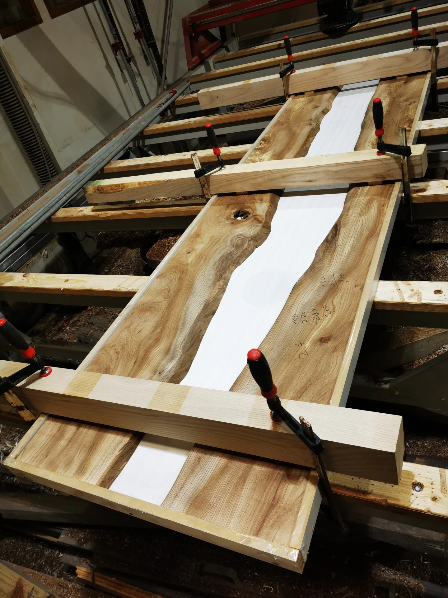 Ash Sideboard with live edge Elm Doors — Progress photo