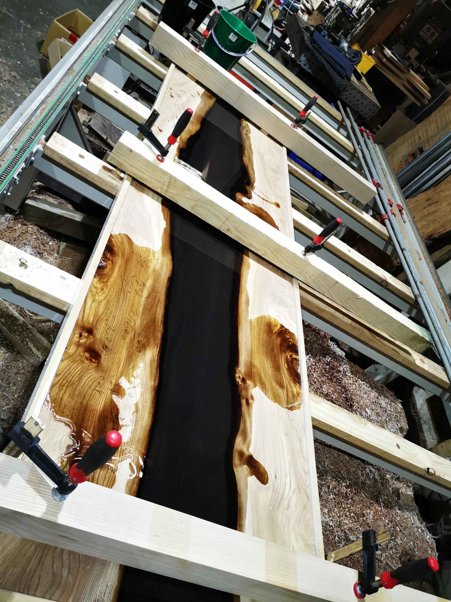 Ash Sideboard with live edge Elm Doors — Progress photo