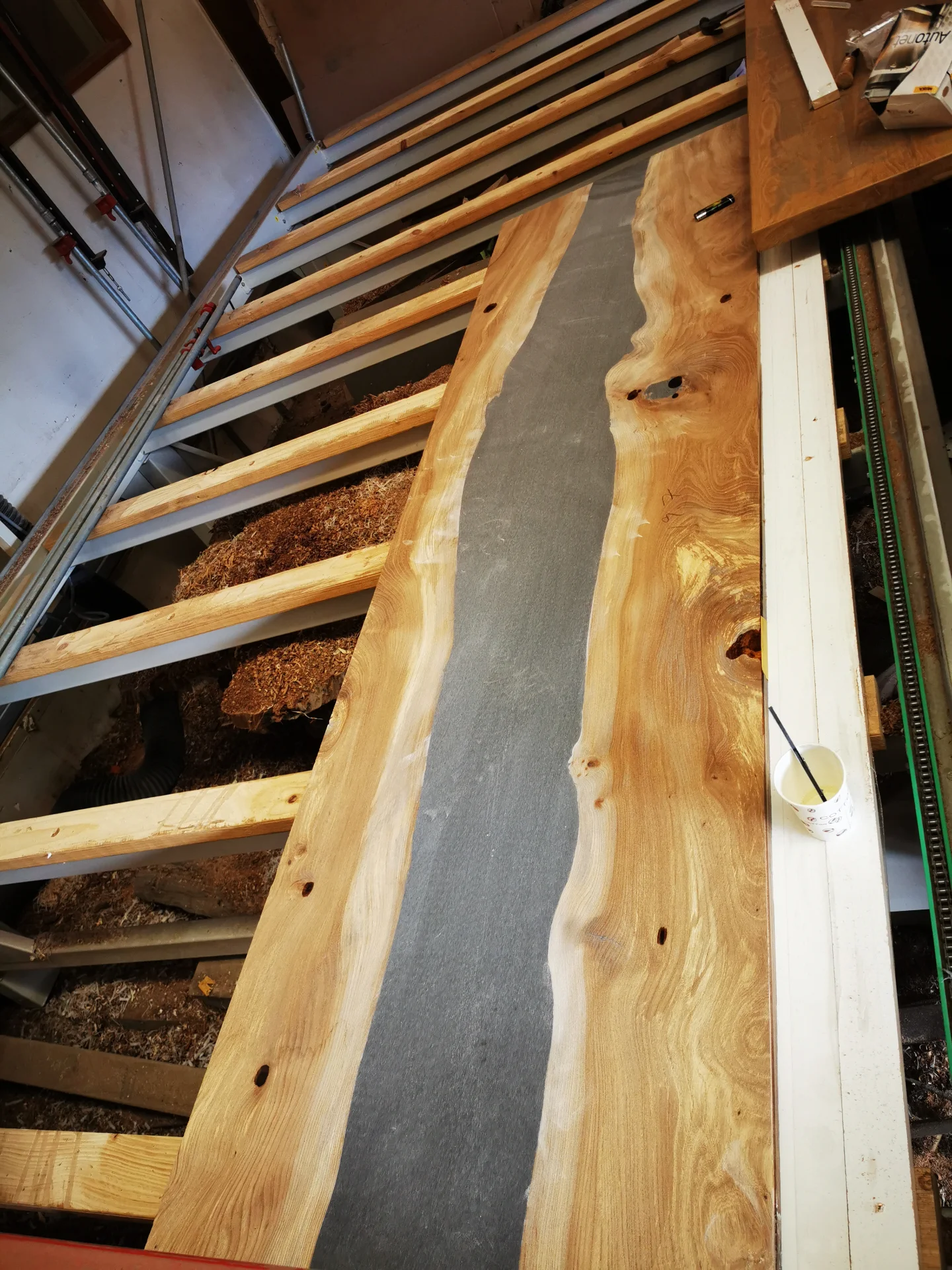 Ash Sideboard with live edge Elm Doors — Progress photo