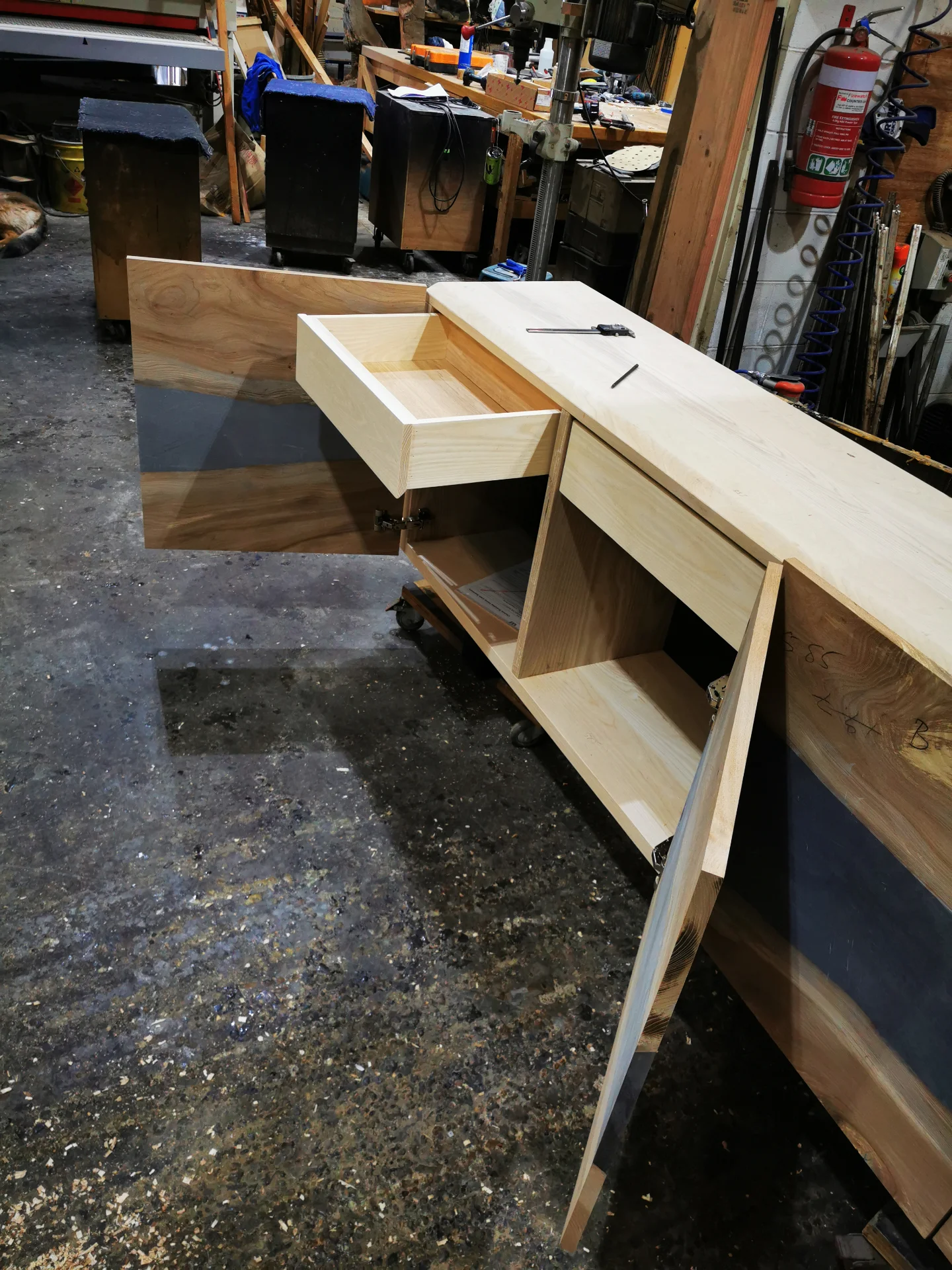 Ash Sideboard with live edge Elm Doors — Progress photo