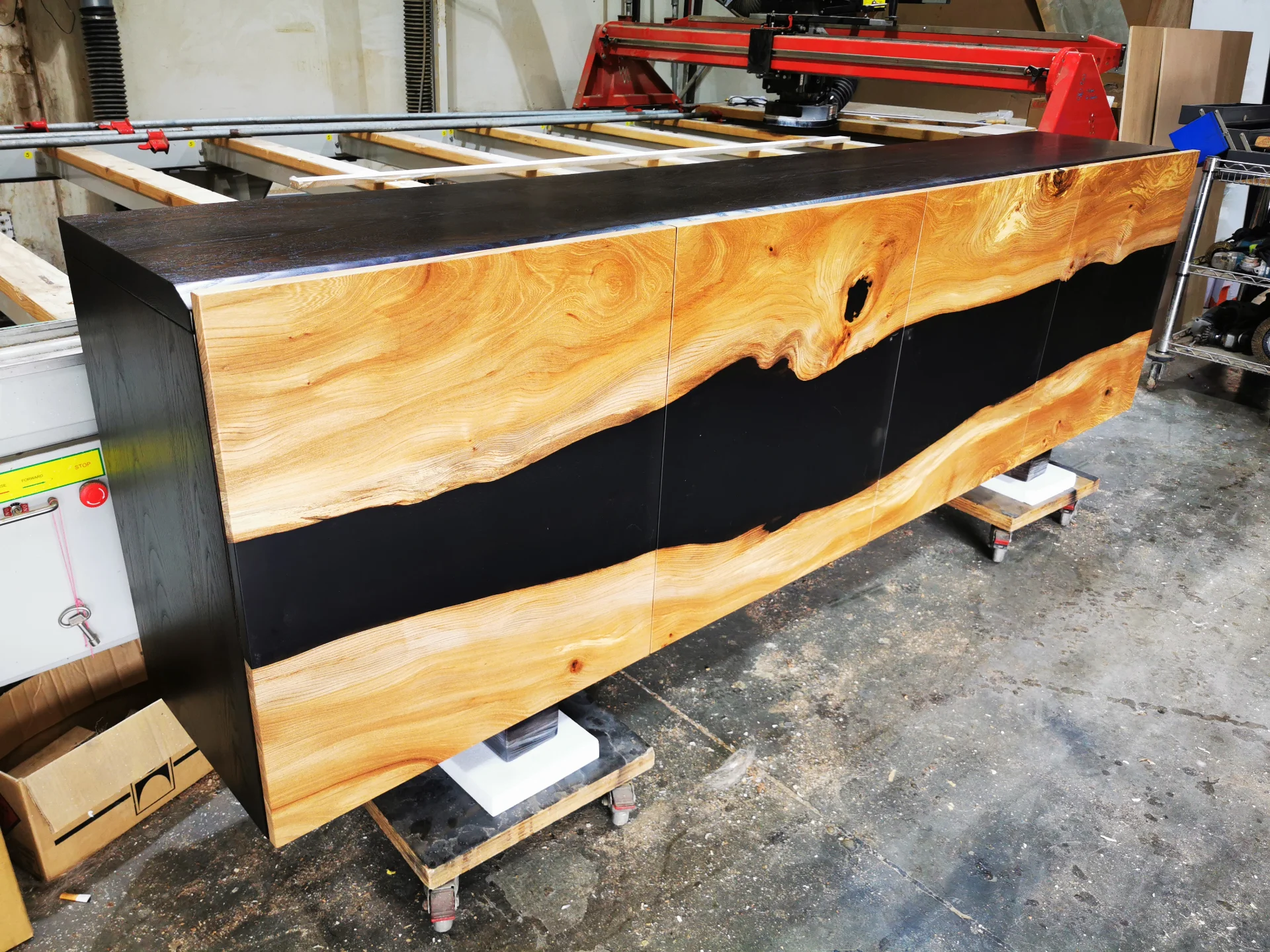 Ash Sideboard with live edge Elm Doors — Progress photo