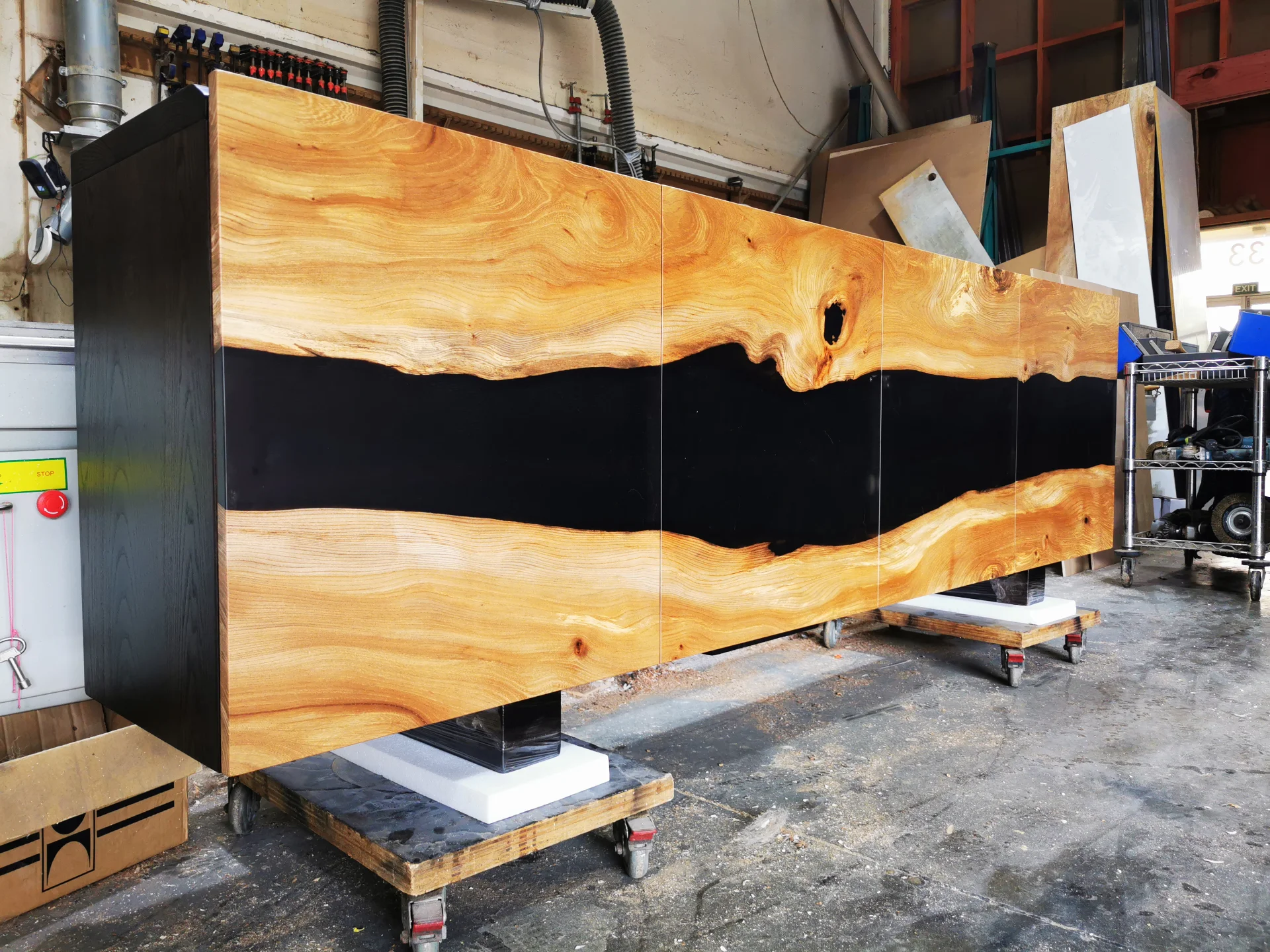 Ash Sideboard with live edge Elm Doors — Progress photo