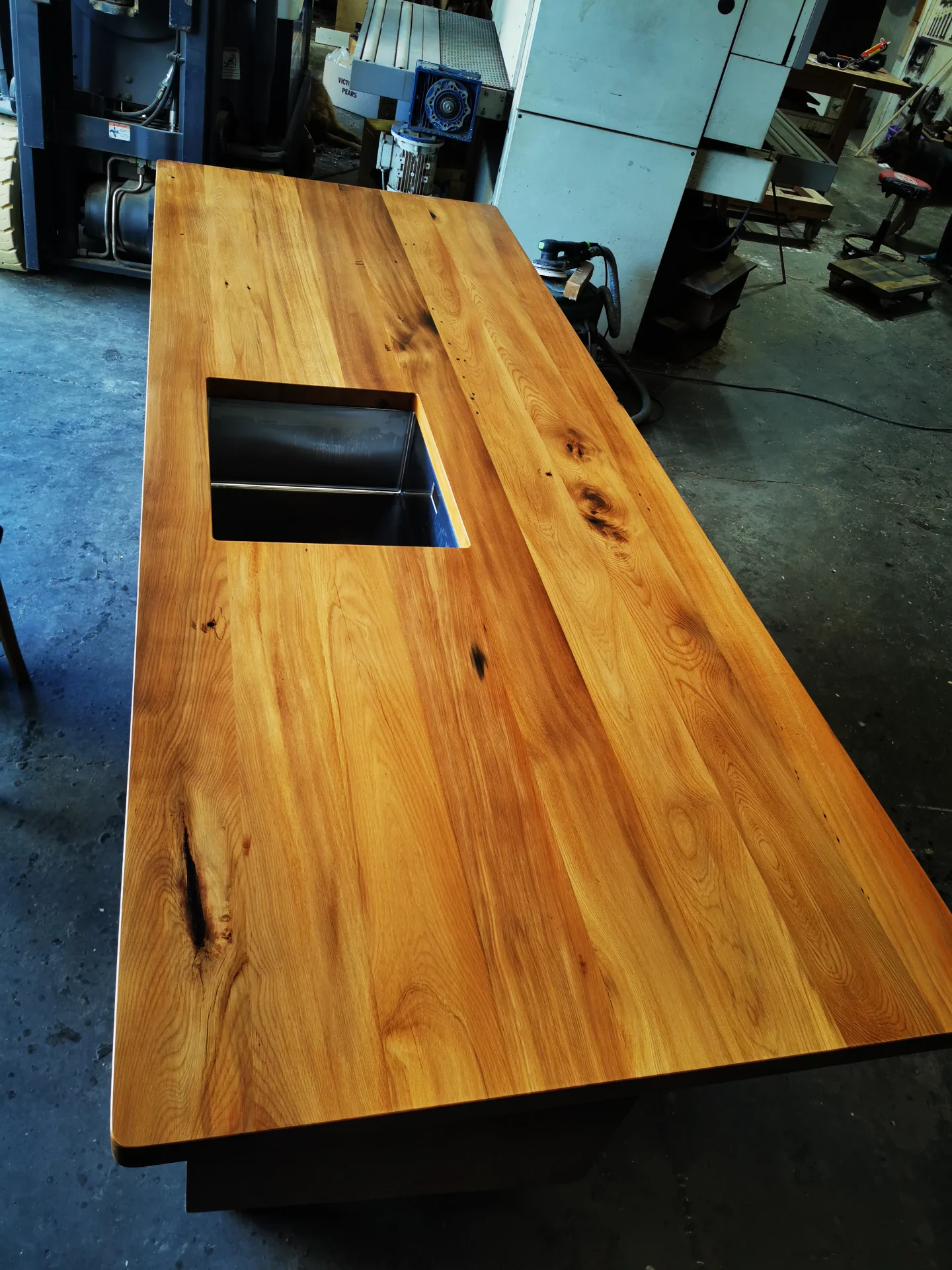 Recycled Rimu Counter top with Undermount Sink — Progress photo