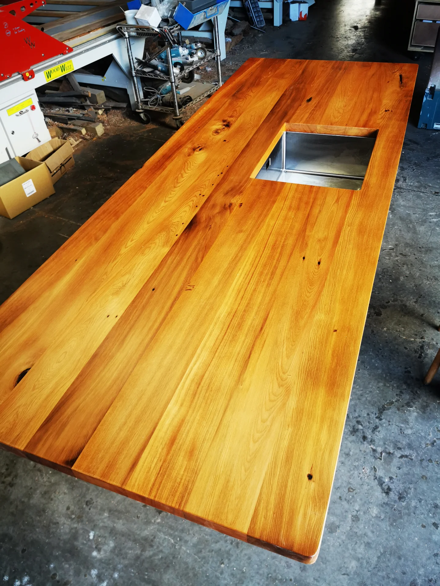 Recycled Rimu Counter top with Undermount Sink — Progress photo