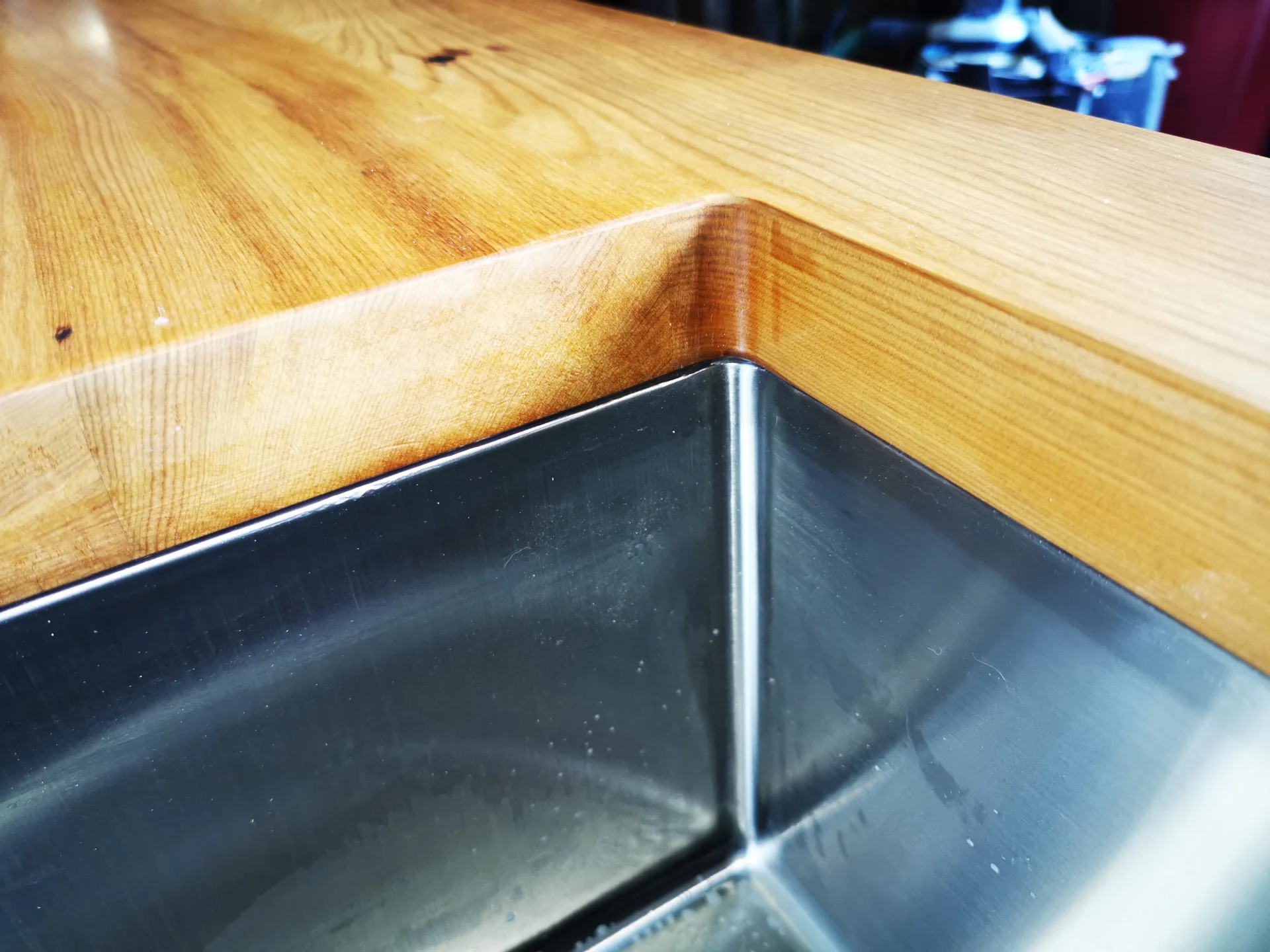 Recycled Rimu Counter top with Undermount Sink — Progress photo