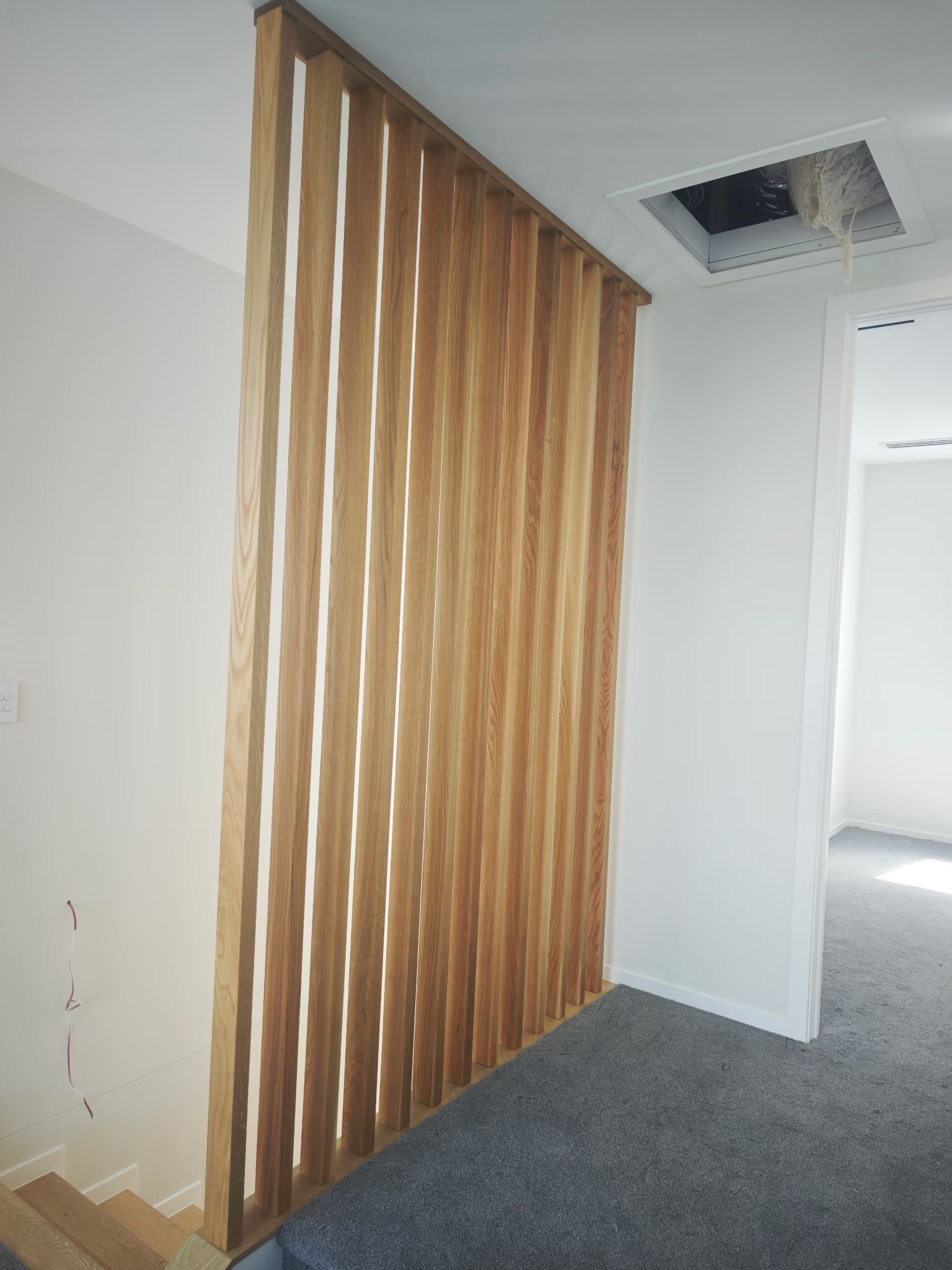 Custom wood divider panel detail