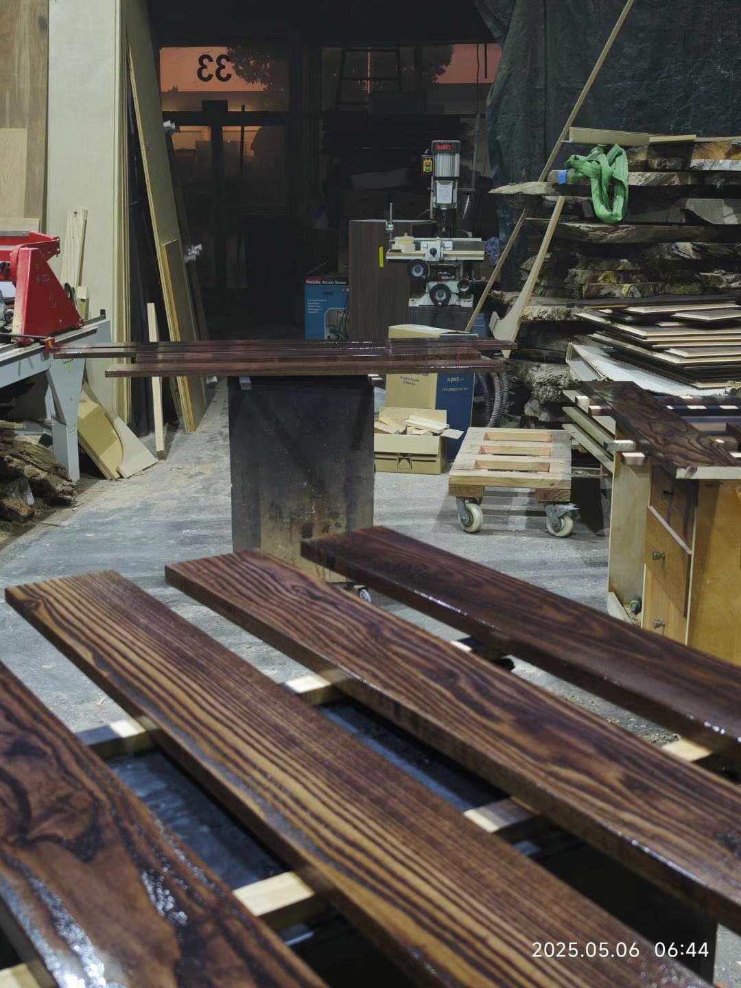 Timber being prepared in the Inwood workshop