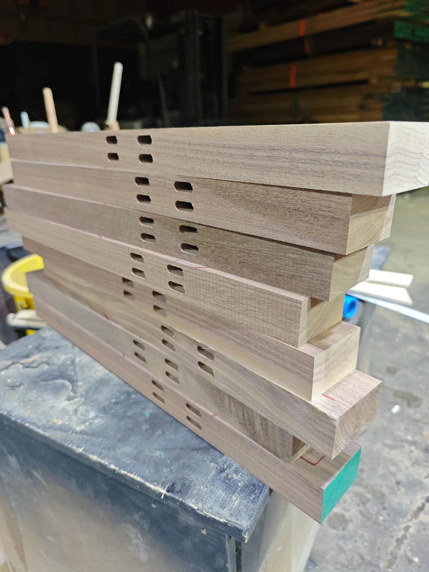 American black walnut round dining table 1800 — Progress photo