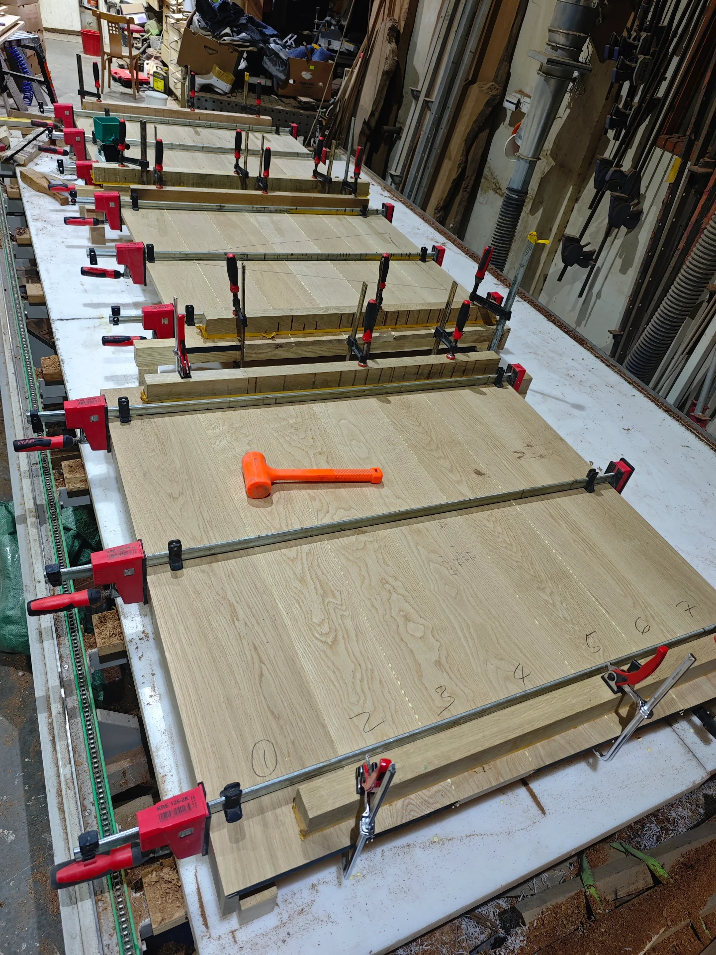 Custom white oak dining table 3600*1200 — Progress photo