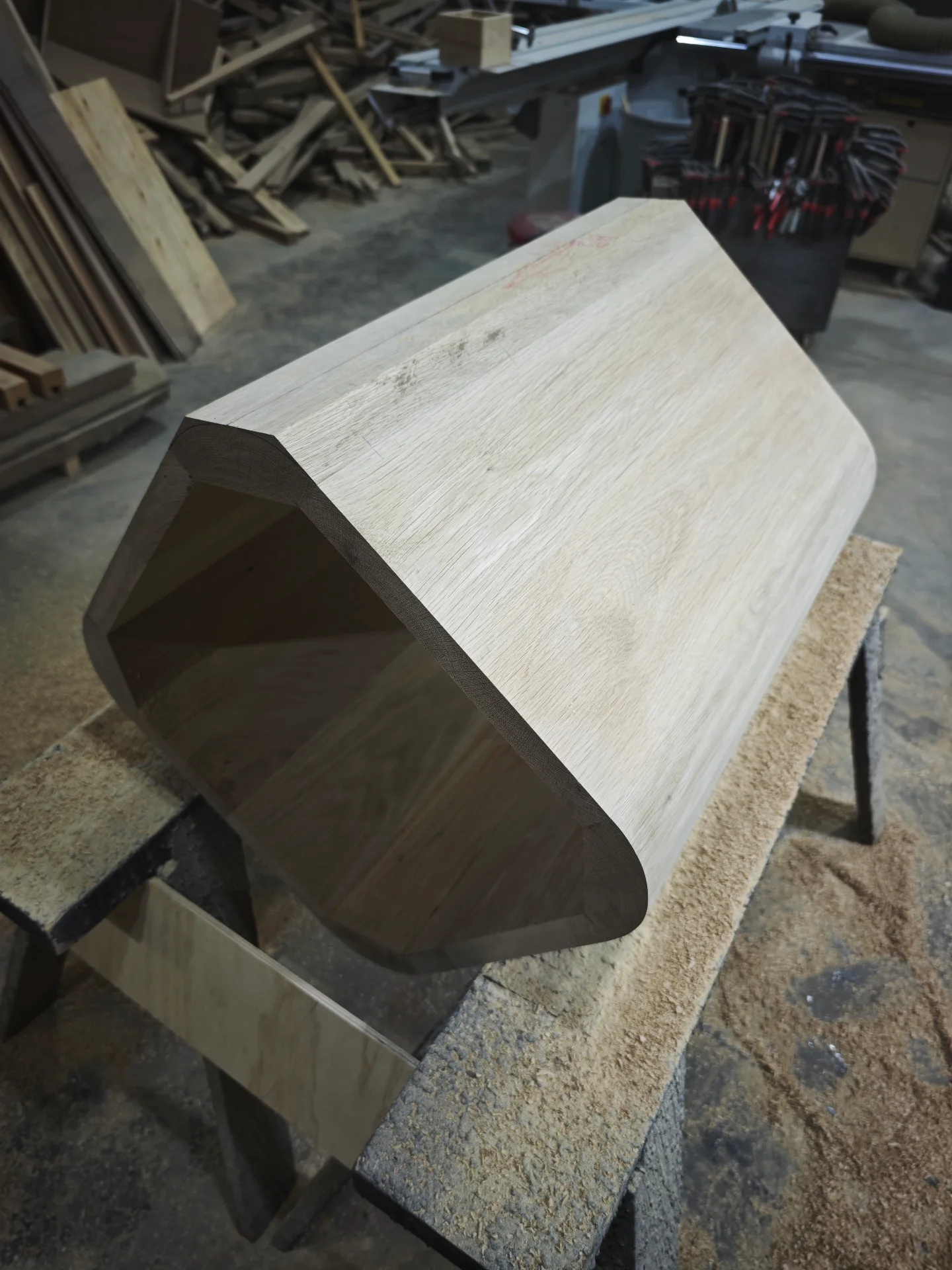 Custom white oak dining table 3600*1200 — Progress photo