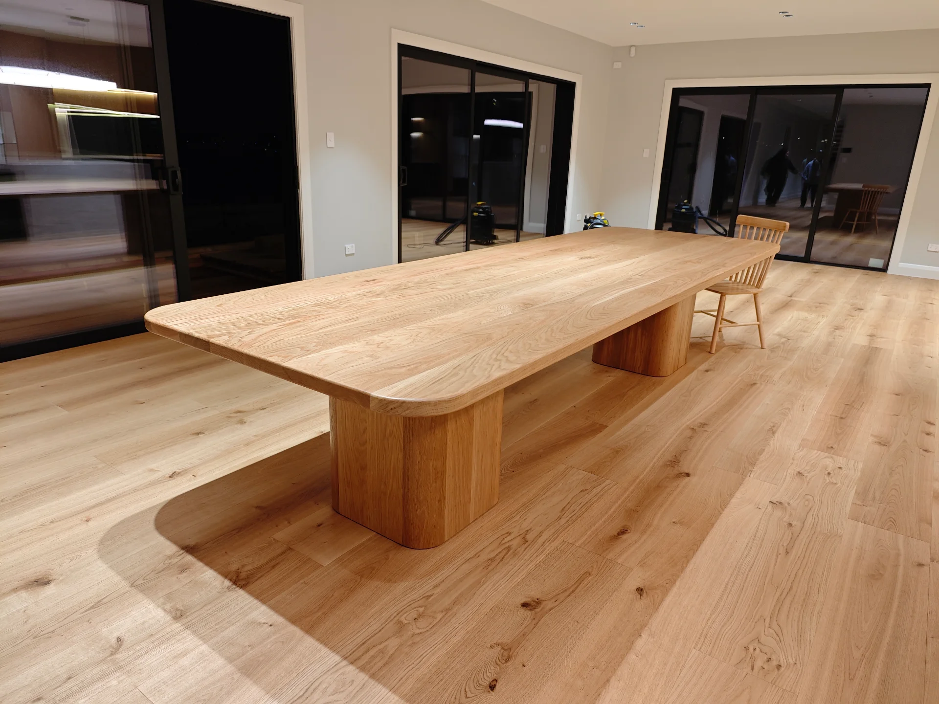 Custom white oak dining table 3600*1200 — latest progress