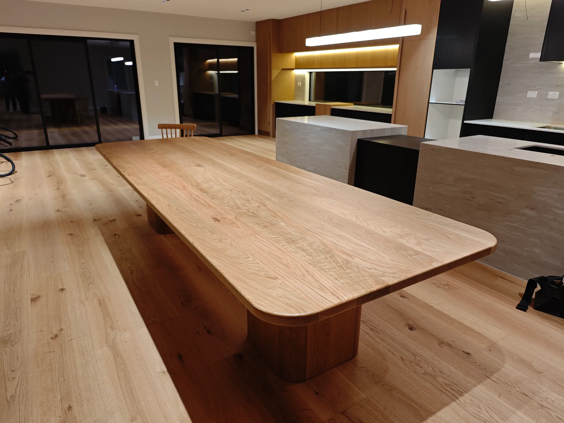 Custom white oak dining table 3600*1200 — Progress photo