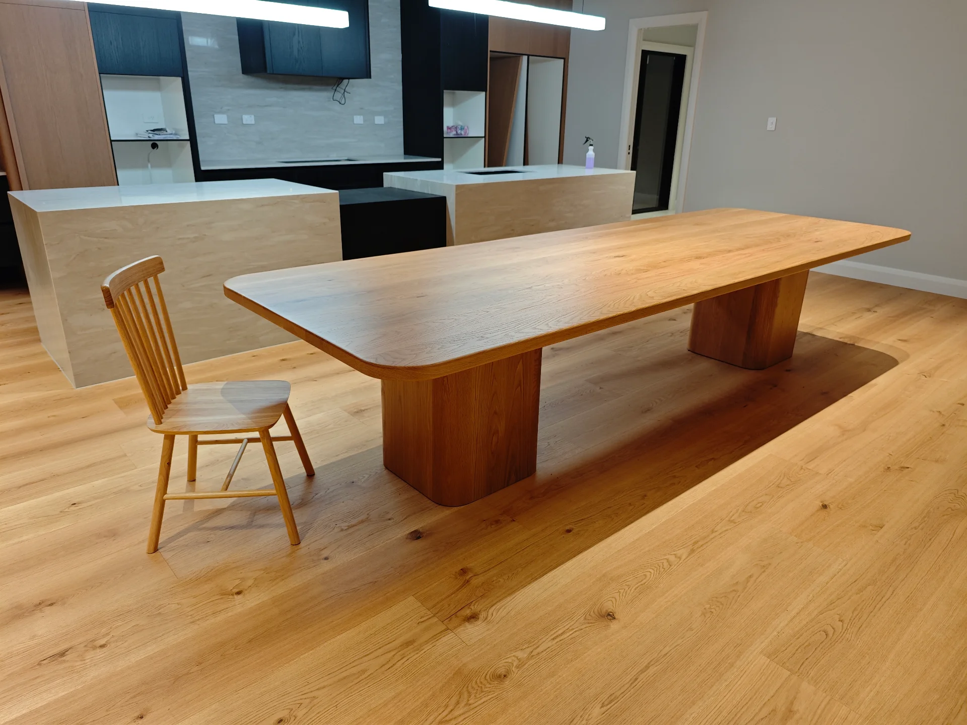 Custom white oak dining table 3600*1200 — Progress photo