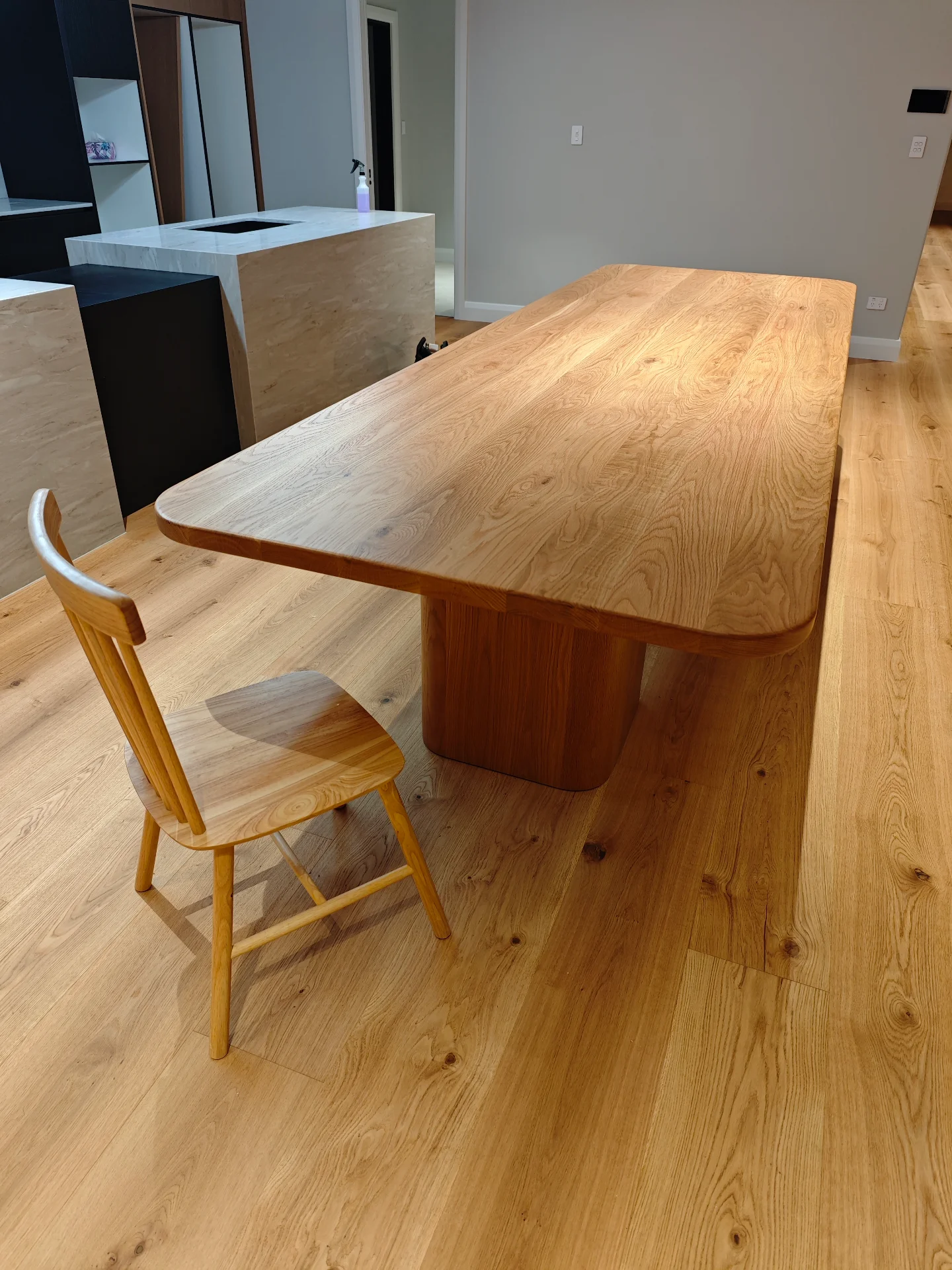 Custom white oak dining table 3600*1200 — Progress photo