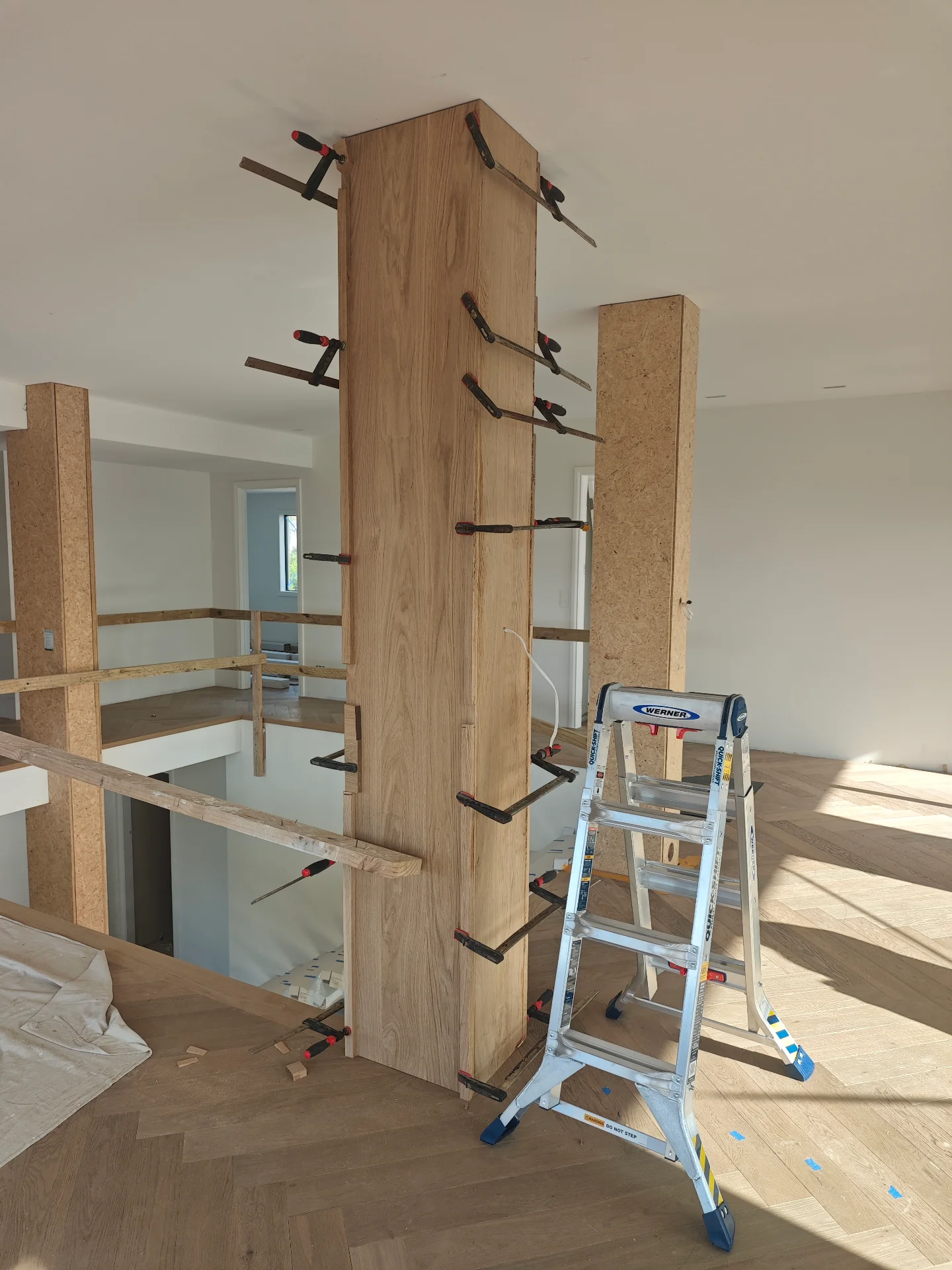 Wainscoting pillars with soild white oak — Progress photo