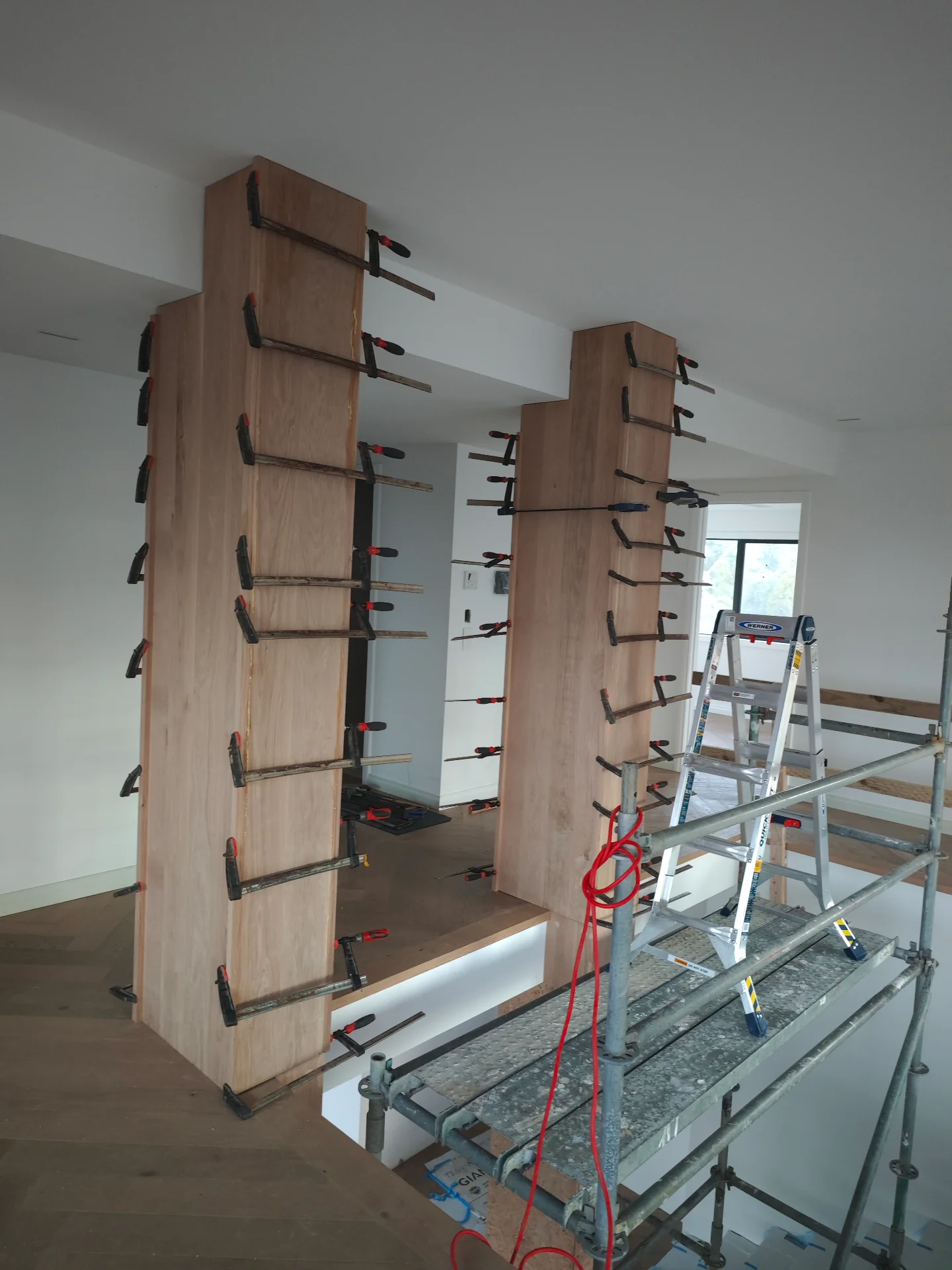 Wainscoting pillars with soild white oak — Progress photo