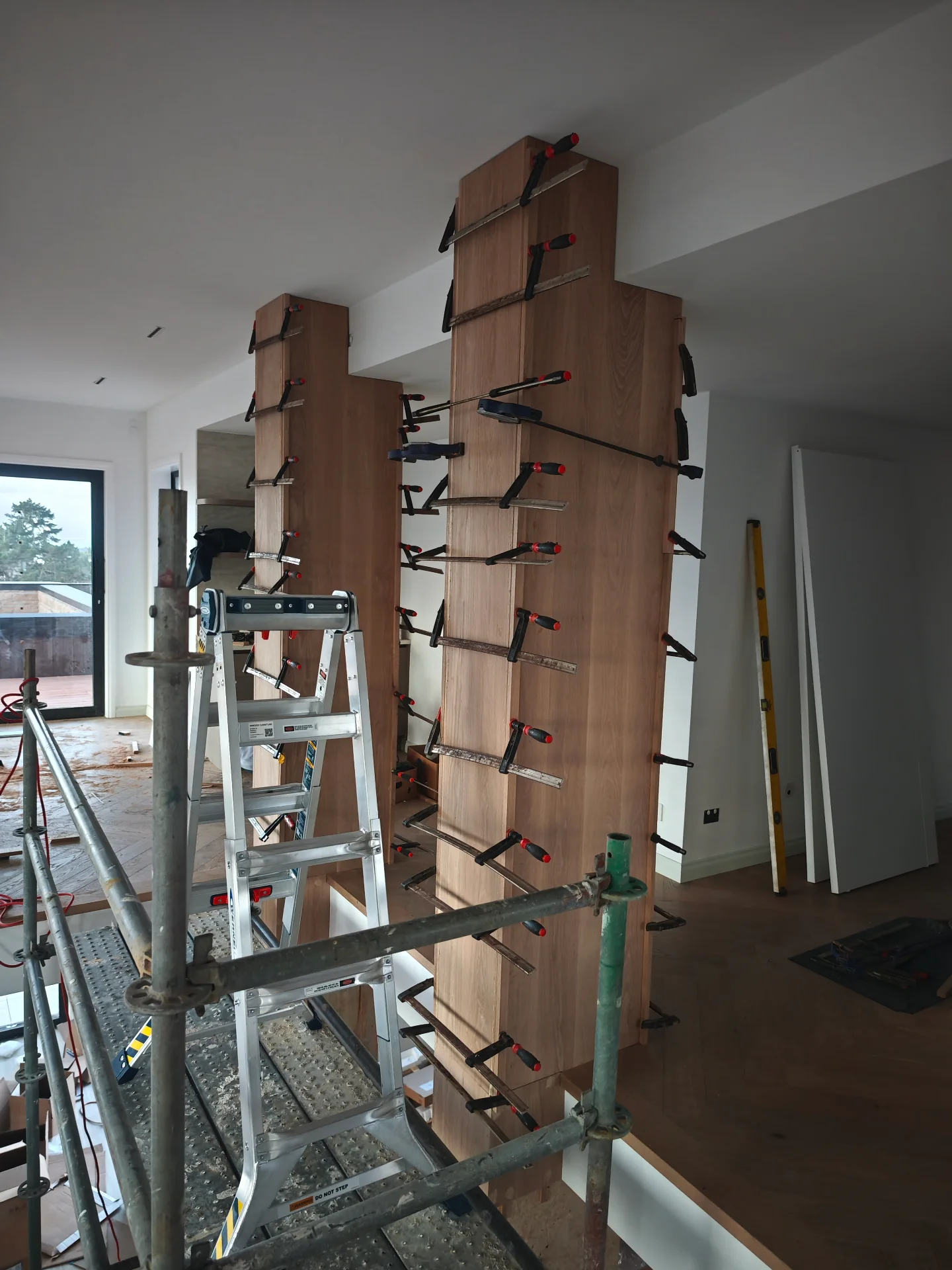 Wainscoting pillars with soild white oak — Progress photo