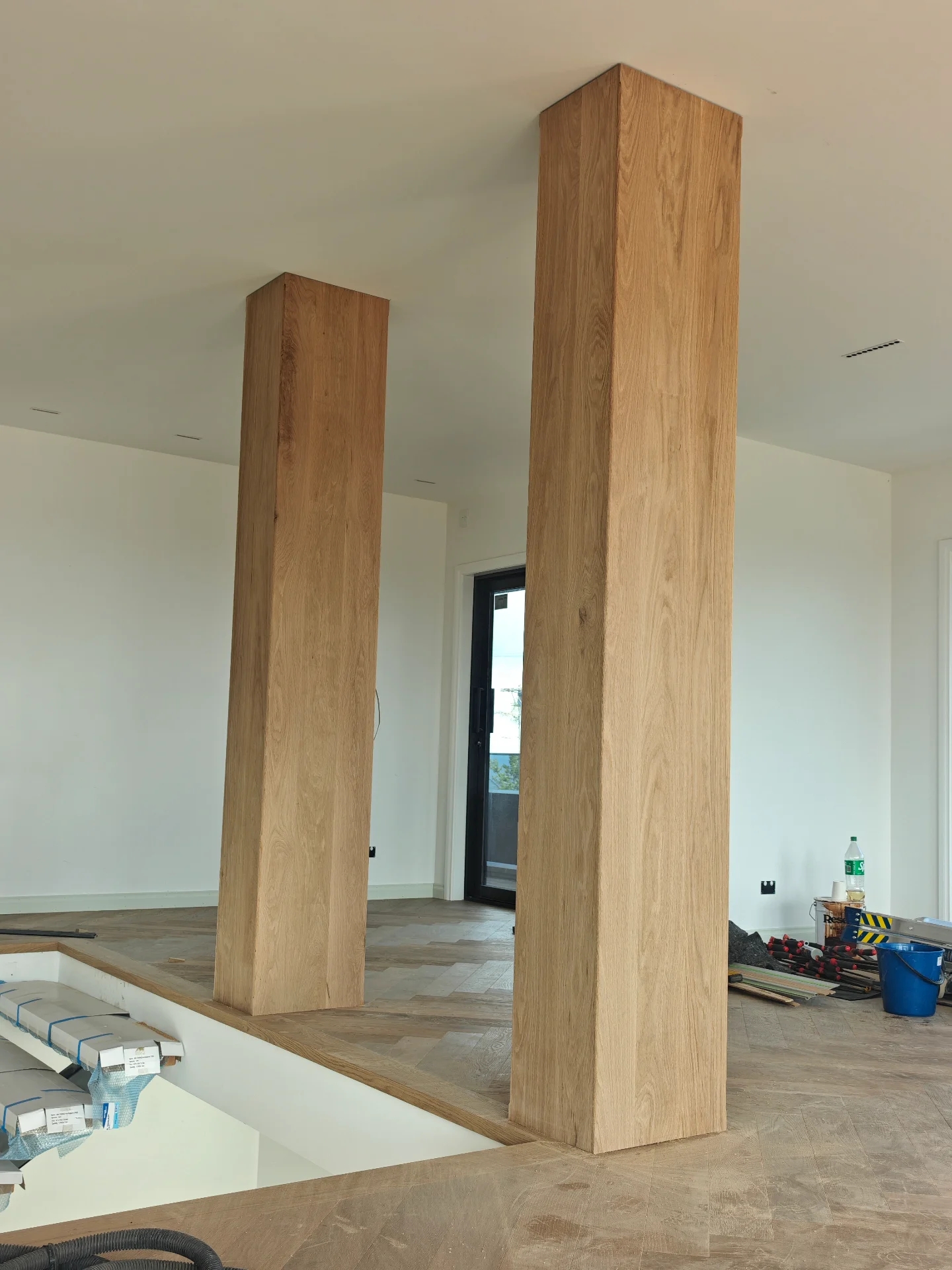 Wainscoting pillars with soild white oak — Progress photo