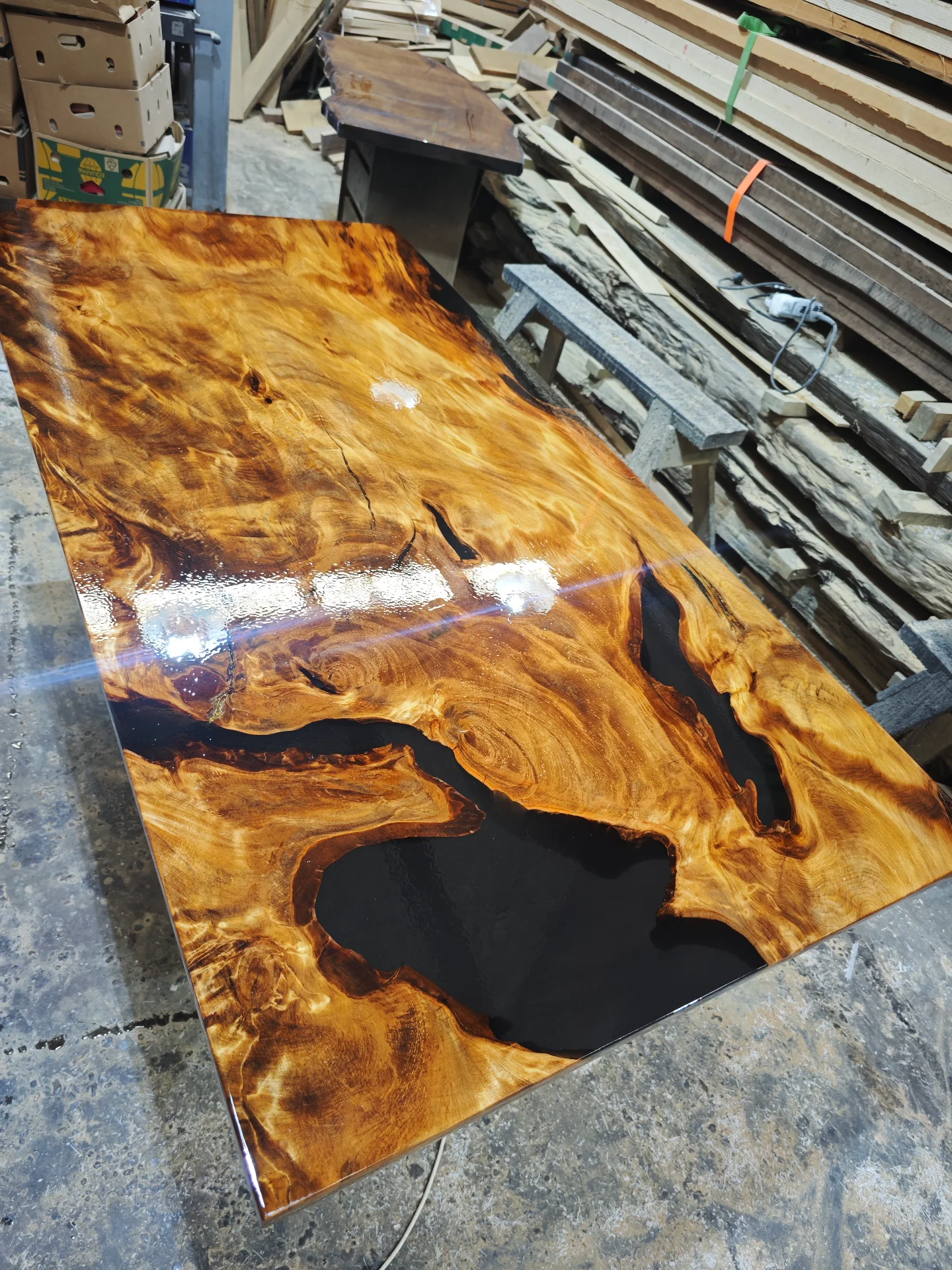 Swamp Kauri Dinning Table 2.2 X 1.1 — Progress photo