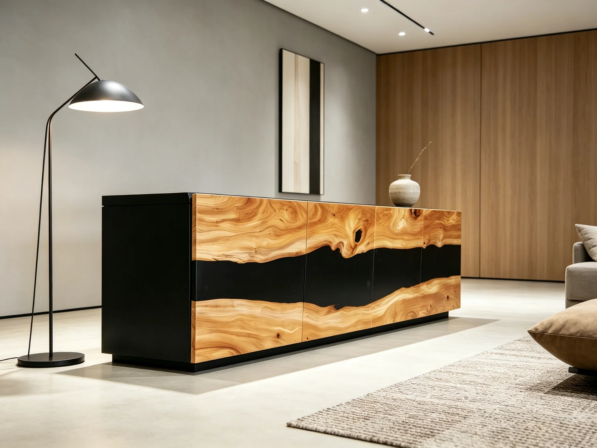 Ash Sideboard with Live-Edge Elm Doors — Bespoke Furniture