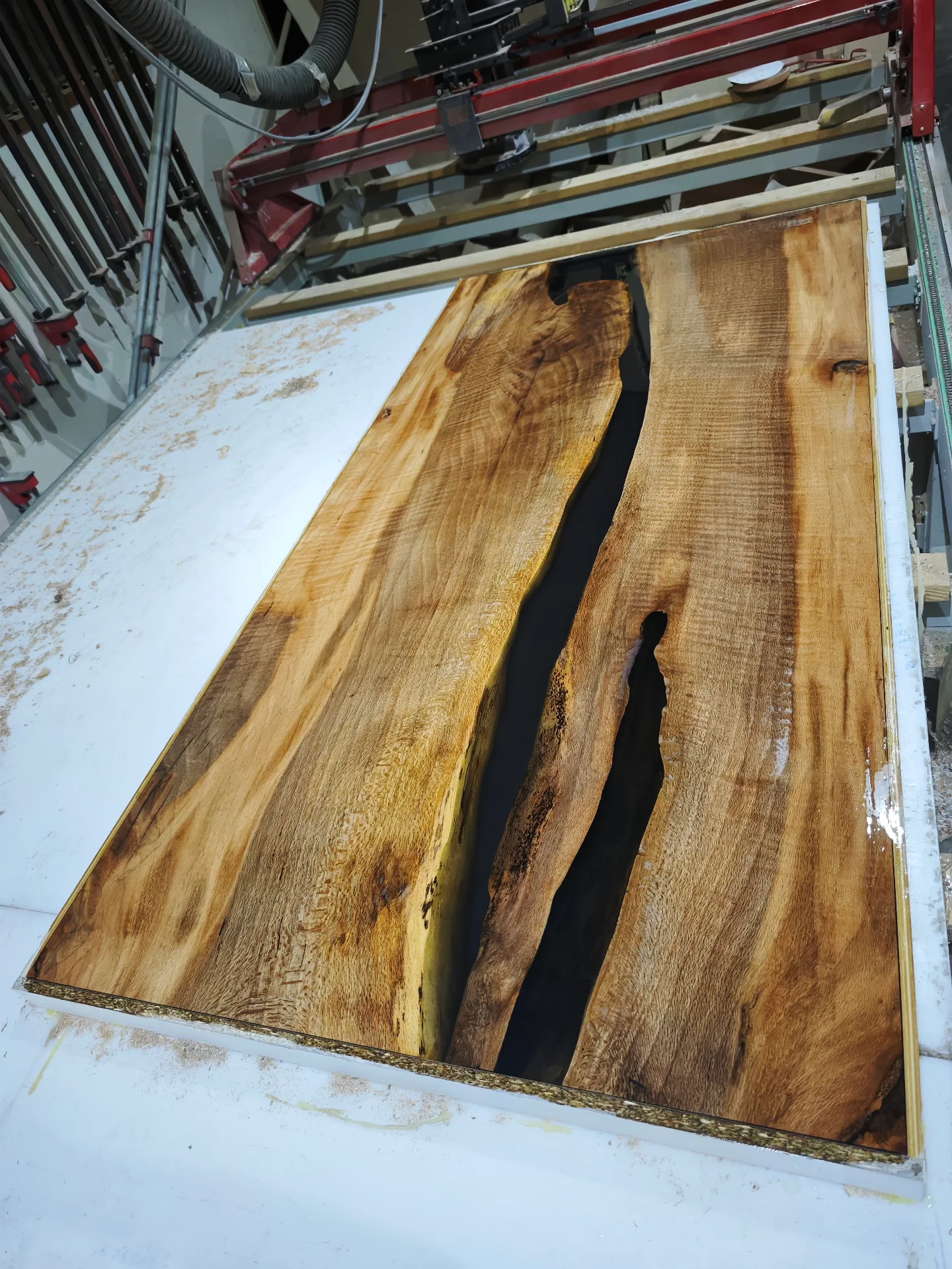 Siberian Elm River Table — Progress photo