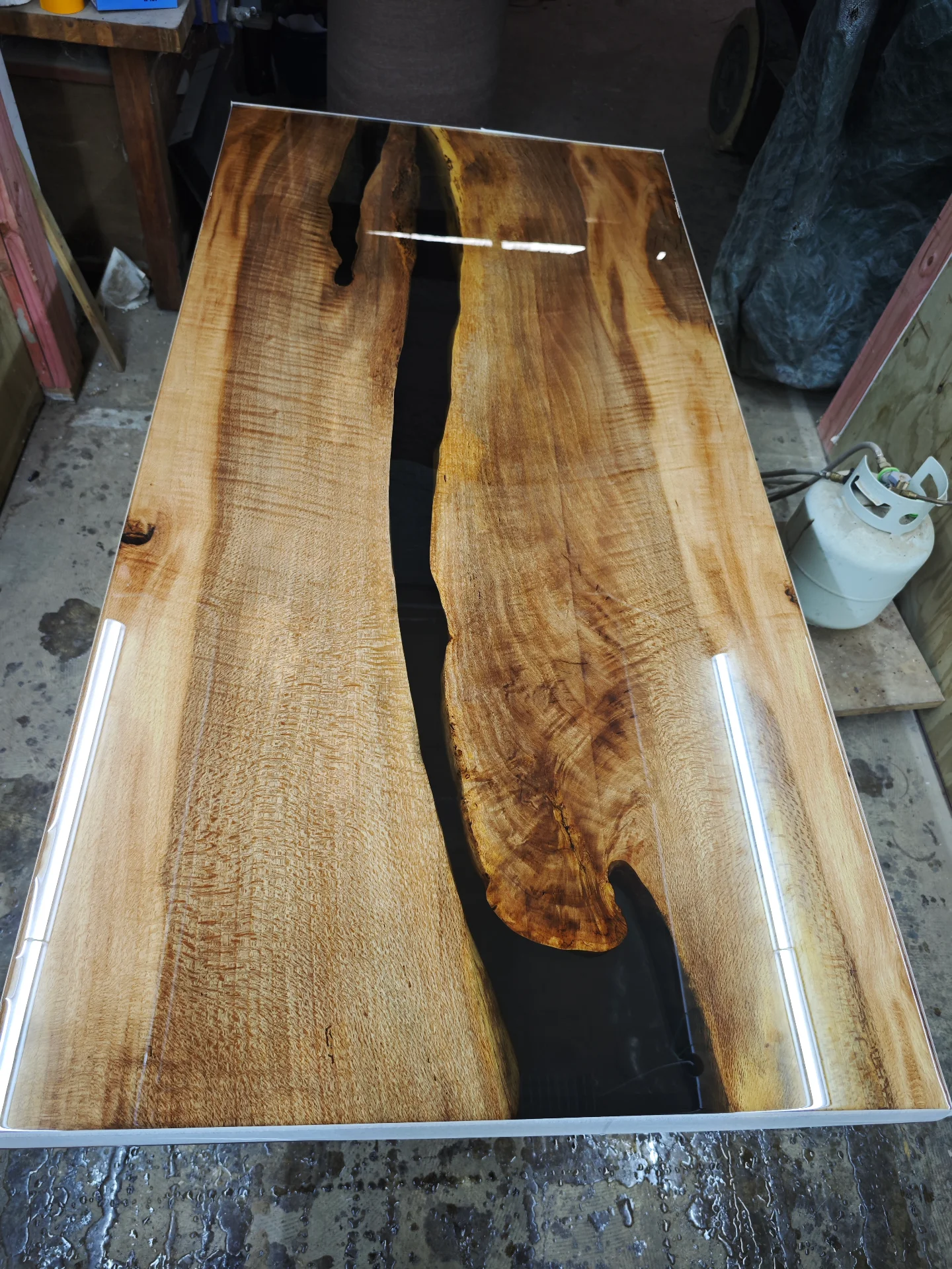Siberian Elm River Table — Progress photo