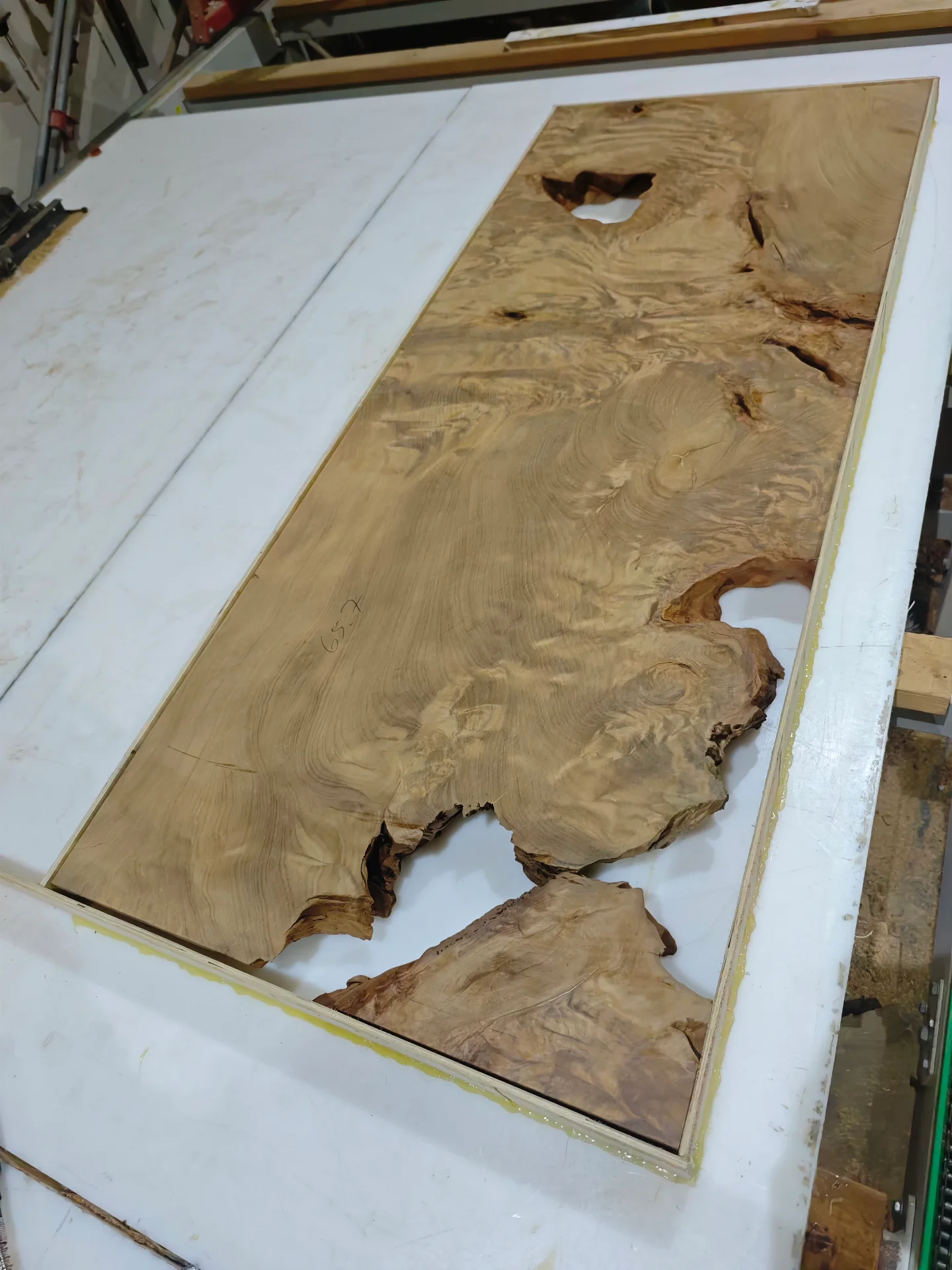 Swamp Kauri breakfast bar top — Progress photo