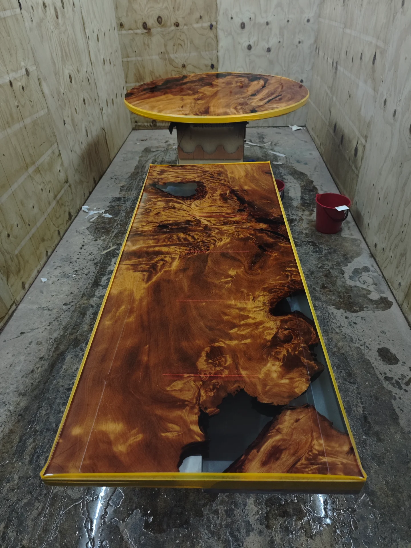 Swamp Kauri breakfast bar top — Progress photo