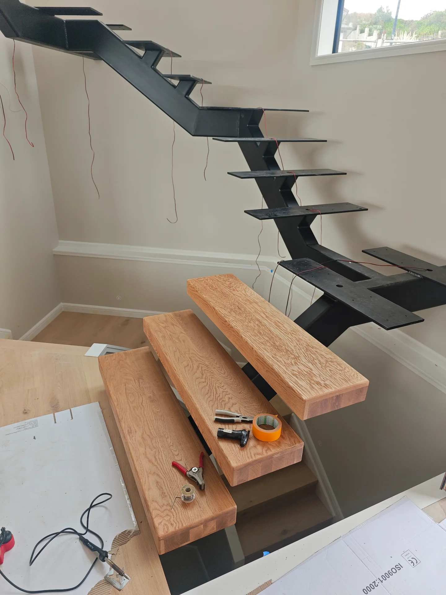 Floating stair treads in Armstrong Ave. — Progress photo
