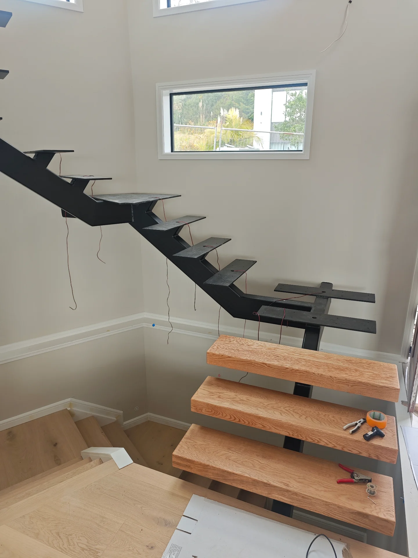 Floating stair treads in Armstrong Ave. — Progress photo