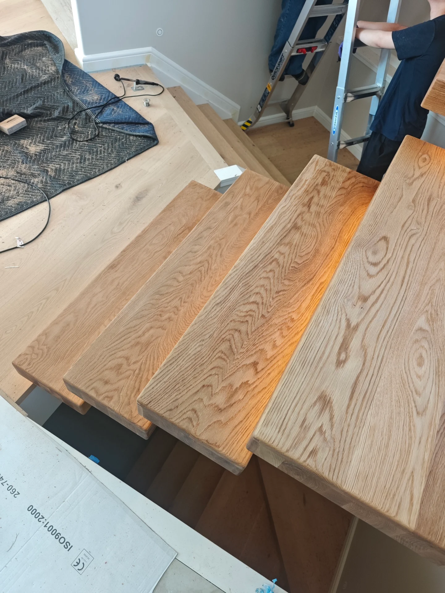 Floating stair treads in Armstrong Ave. — Progress photo
