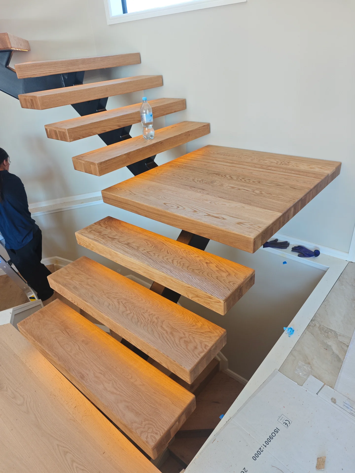 Floating stair treads in Armstrong Ave. — Progress photo