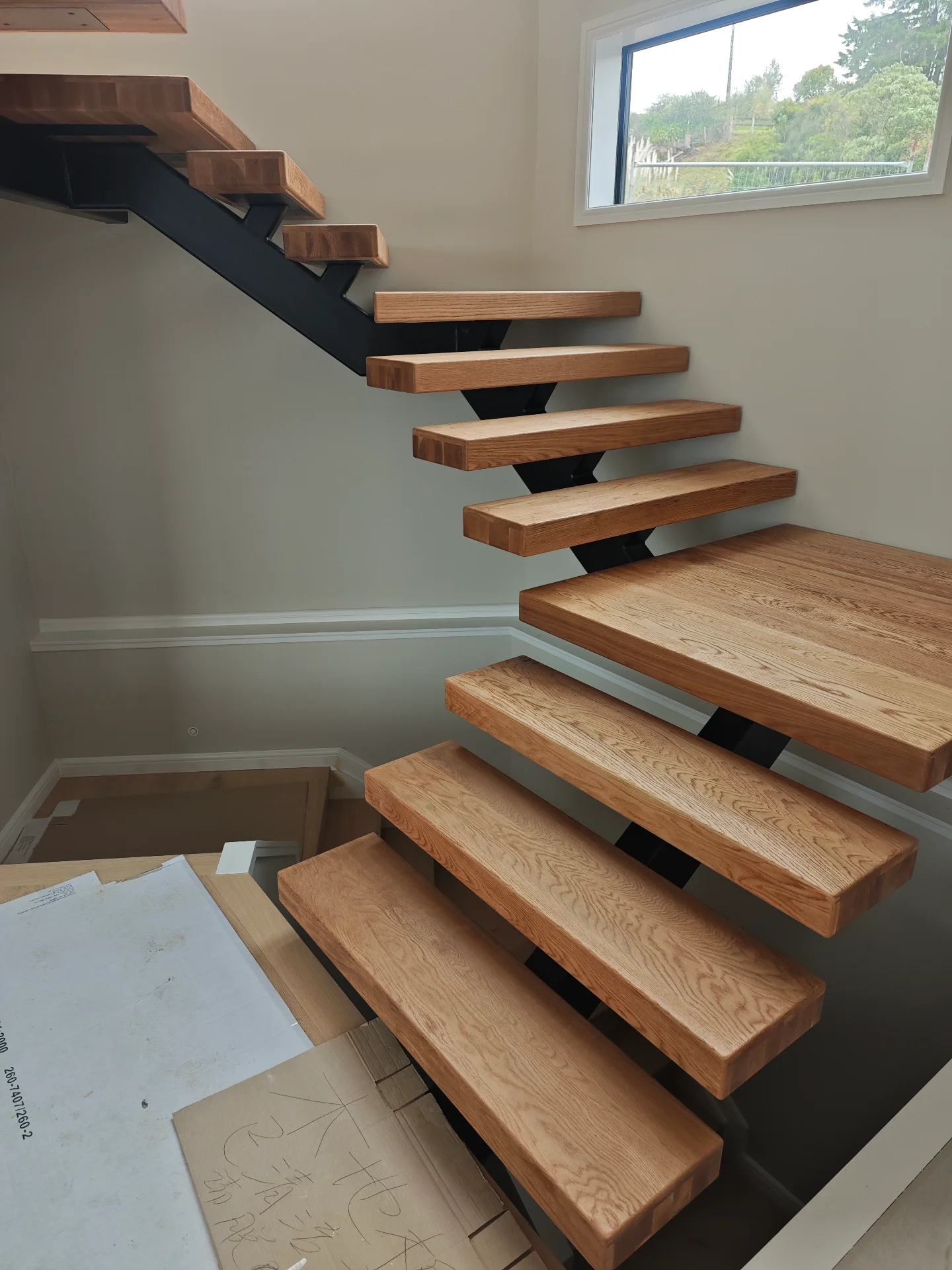 Floating stair treads in Armstrong Ave. — Progress photo