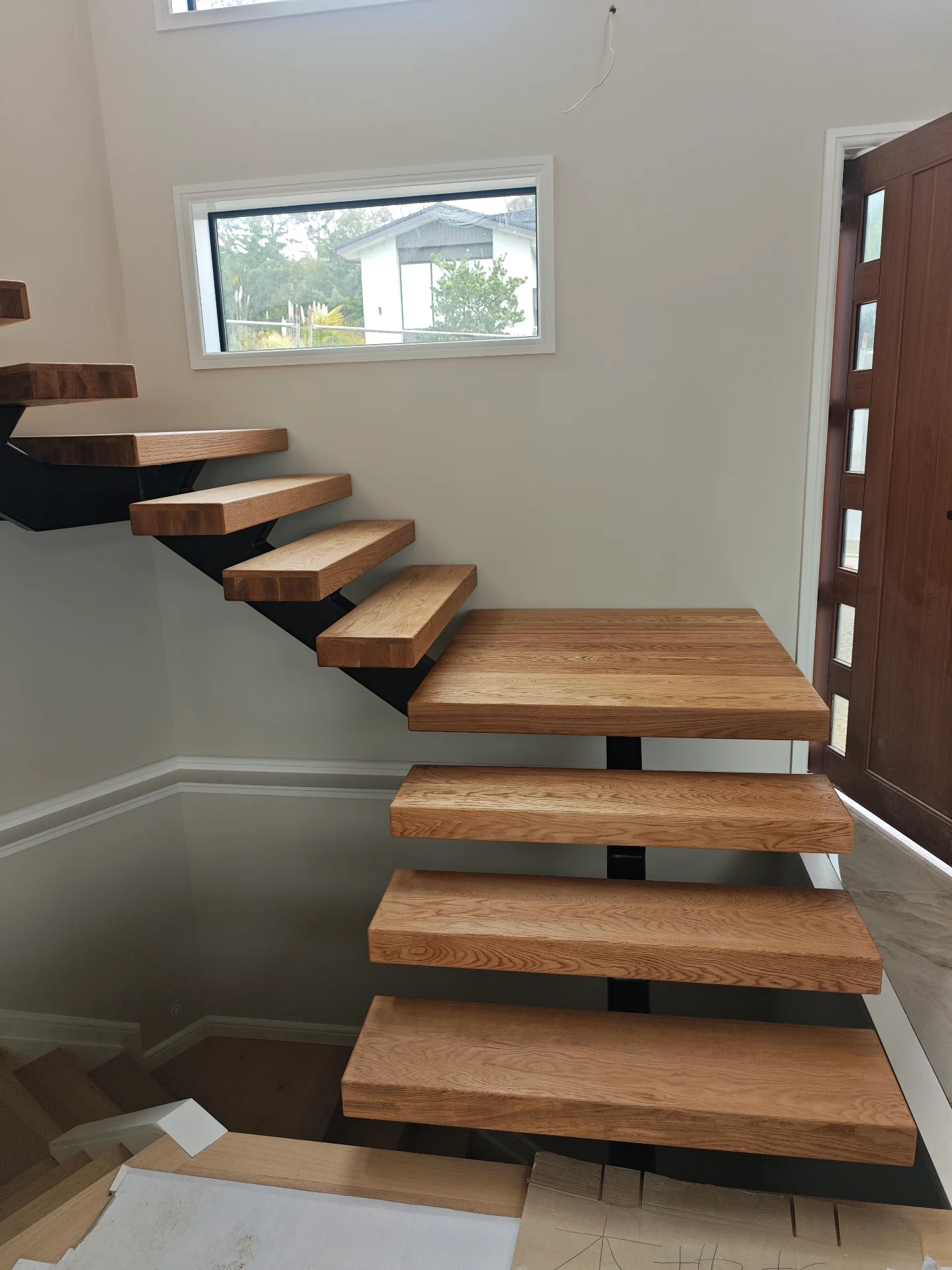 Floating stair treads in Armstrong Ave. — Progress photo