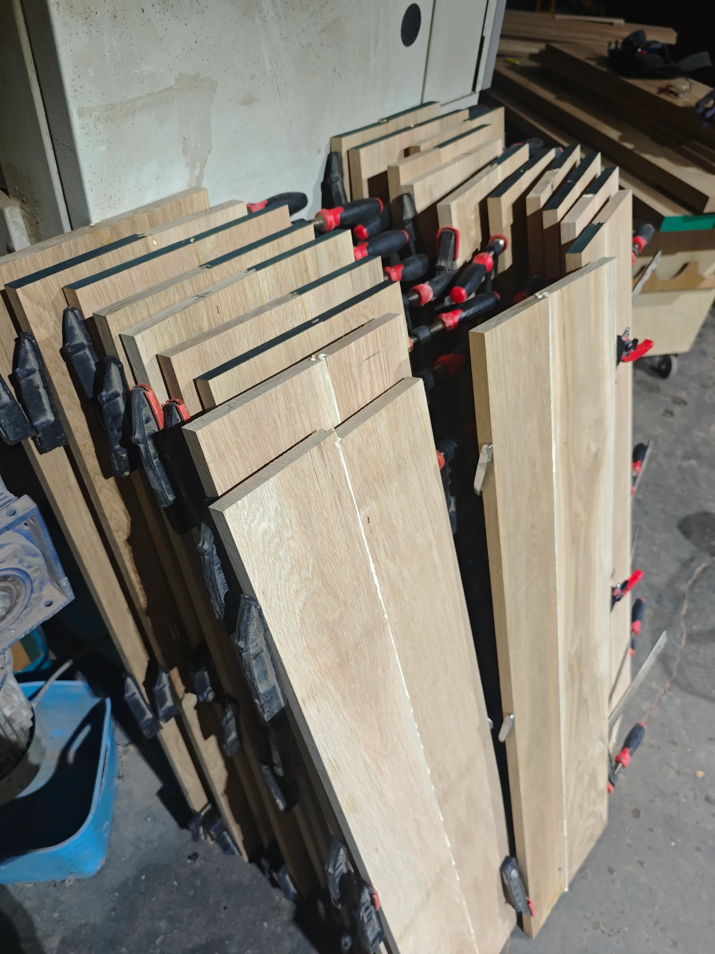 Custom white oak dining table & stair treads — Progress photo
