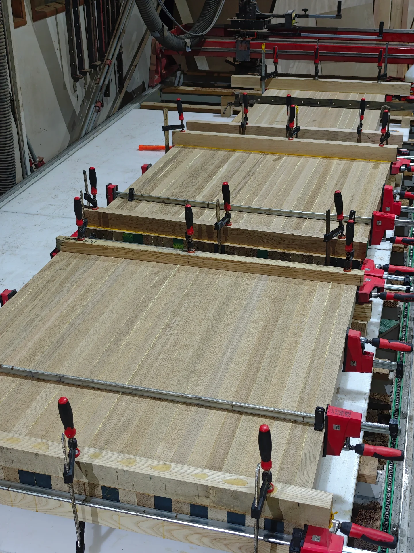 Custom white oak dining table & stair treads — Progress photo