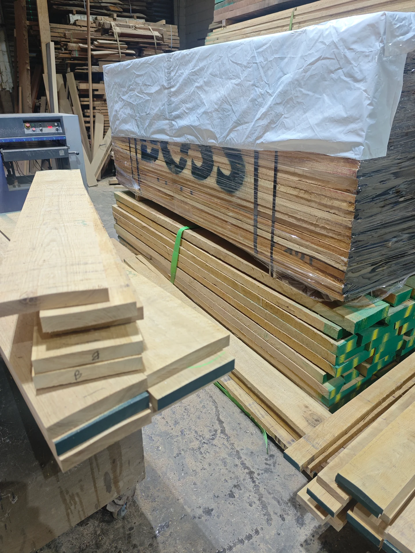 Custom white oak dining table & stair treads — Progress photo