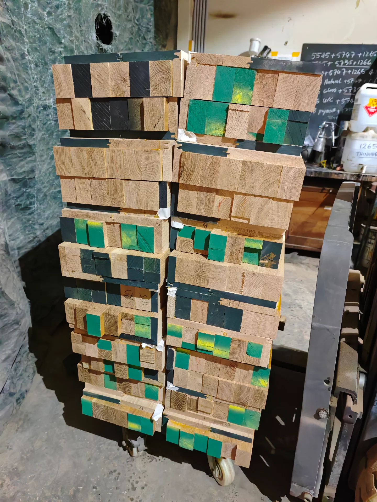 Custom white oak stair treads and landing — Progress photo