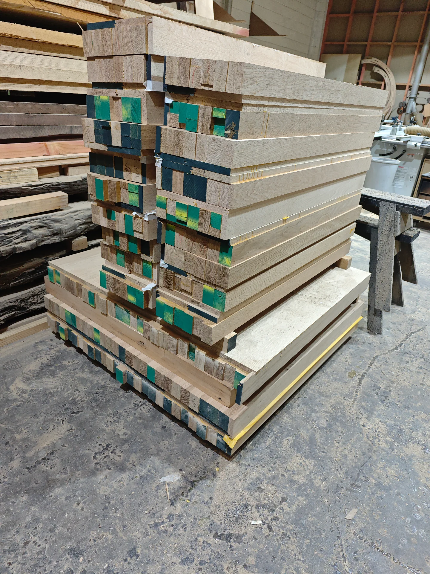 Custom white oak stair treads and landing — Progress photo